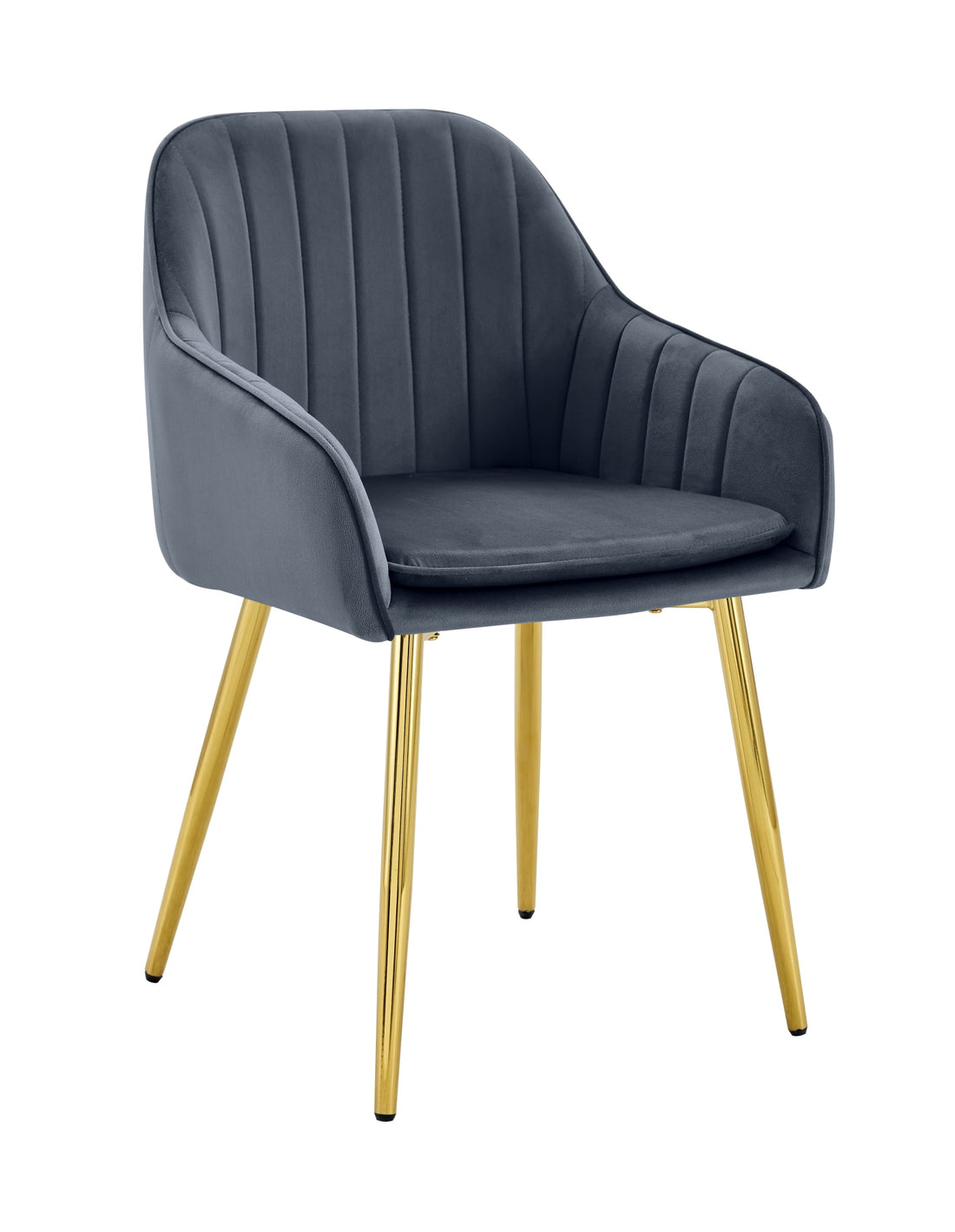 Lot 2 Chaises Salle à Manger Velours Anthracite Pieds Gold 45x46x82cm – PAMS