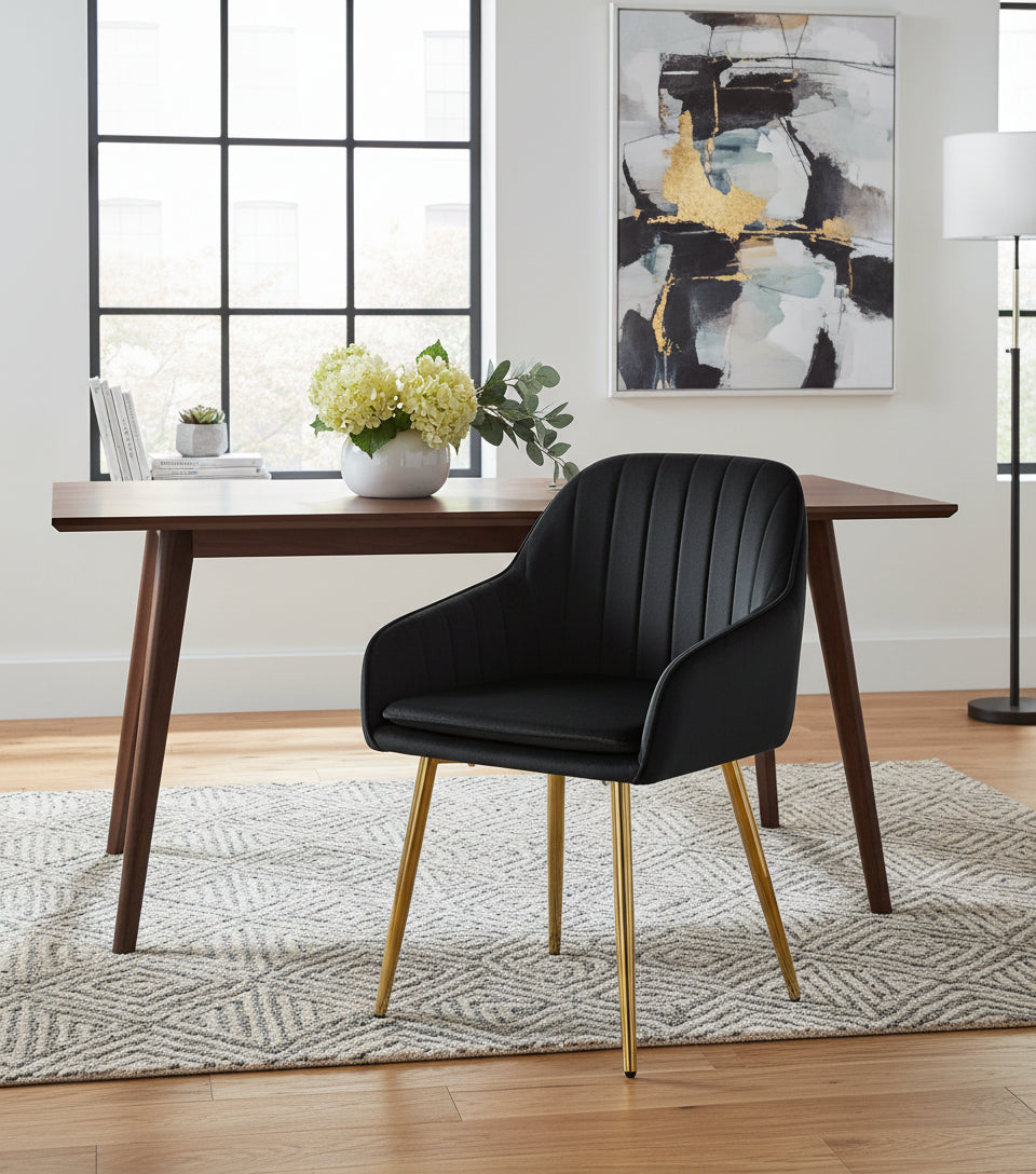 Lot 2 chaise PAMS pied gold velours noir