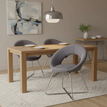 Lot de 4 Chaises BUBBLE Chrome velours #couleur_gris