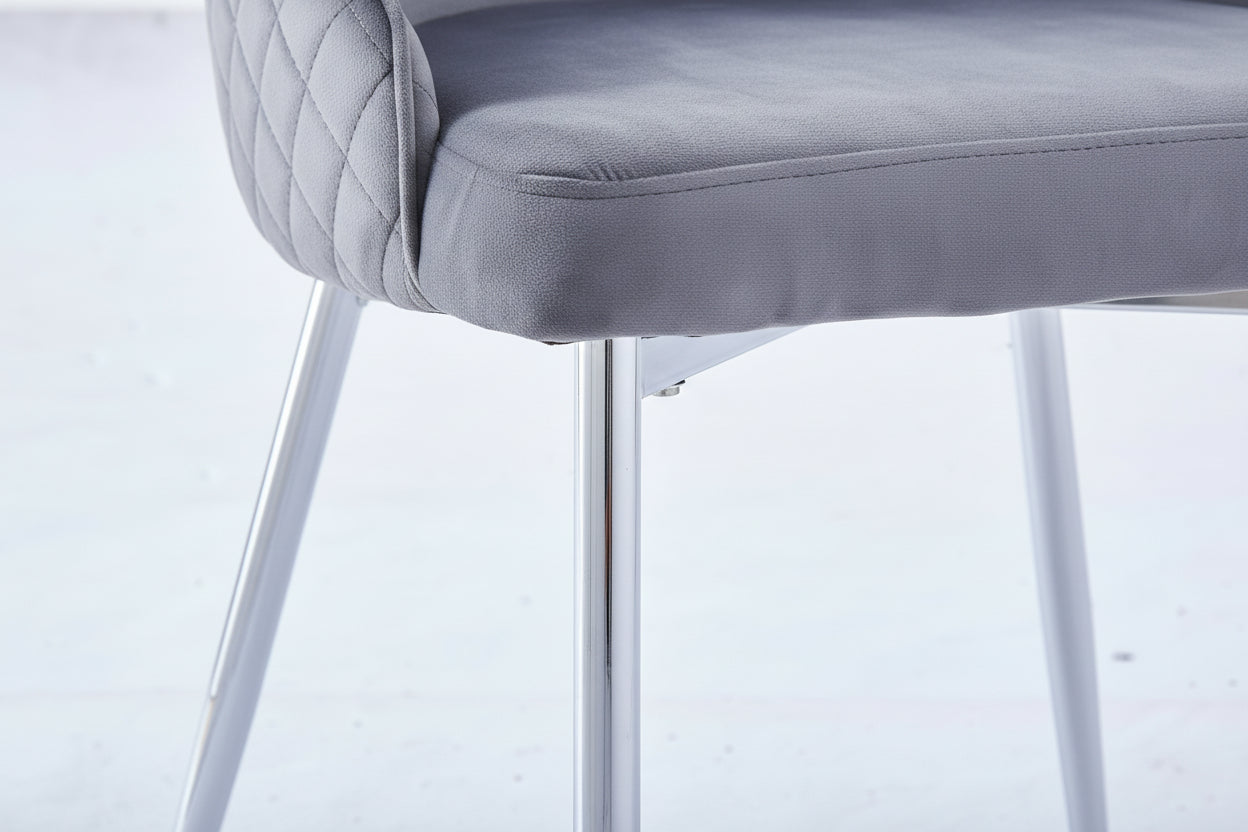 Chaise HILTON Velours Pieds Chrome #couleur_anthracite