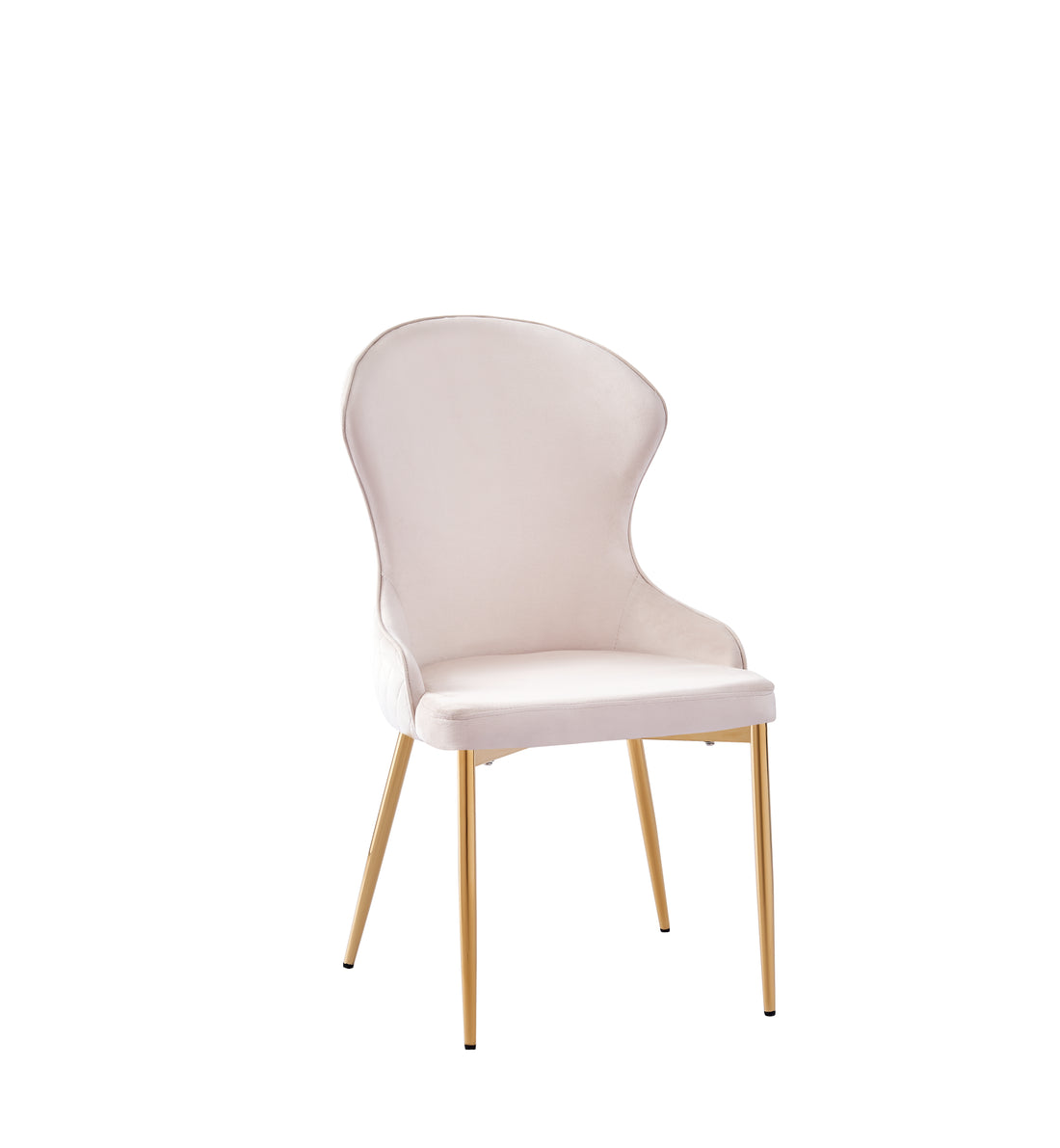 Chaise HILTON Velours Beige Pieds Gold #couleur_beige