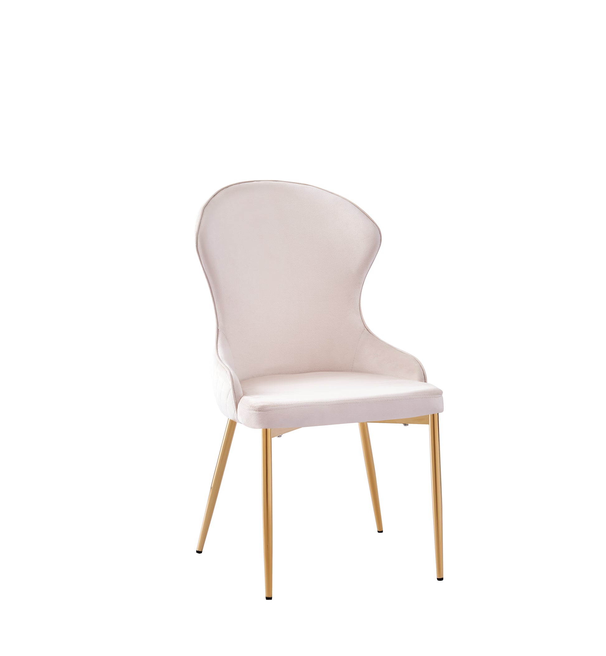 Chaise HILTON Velours Beige Pieds Gold #couleur_beige