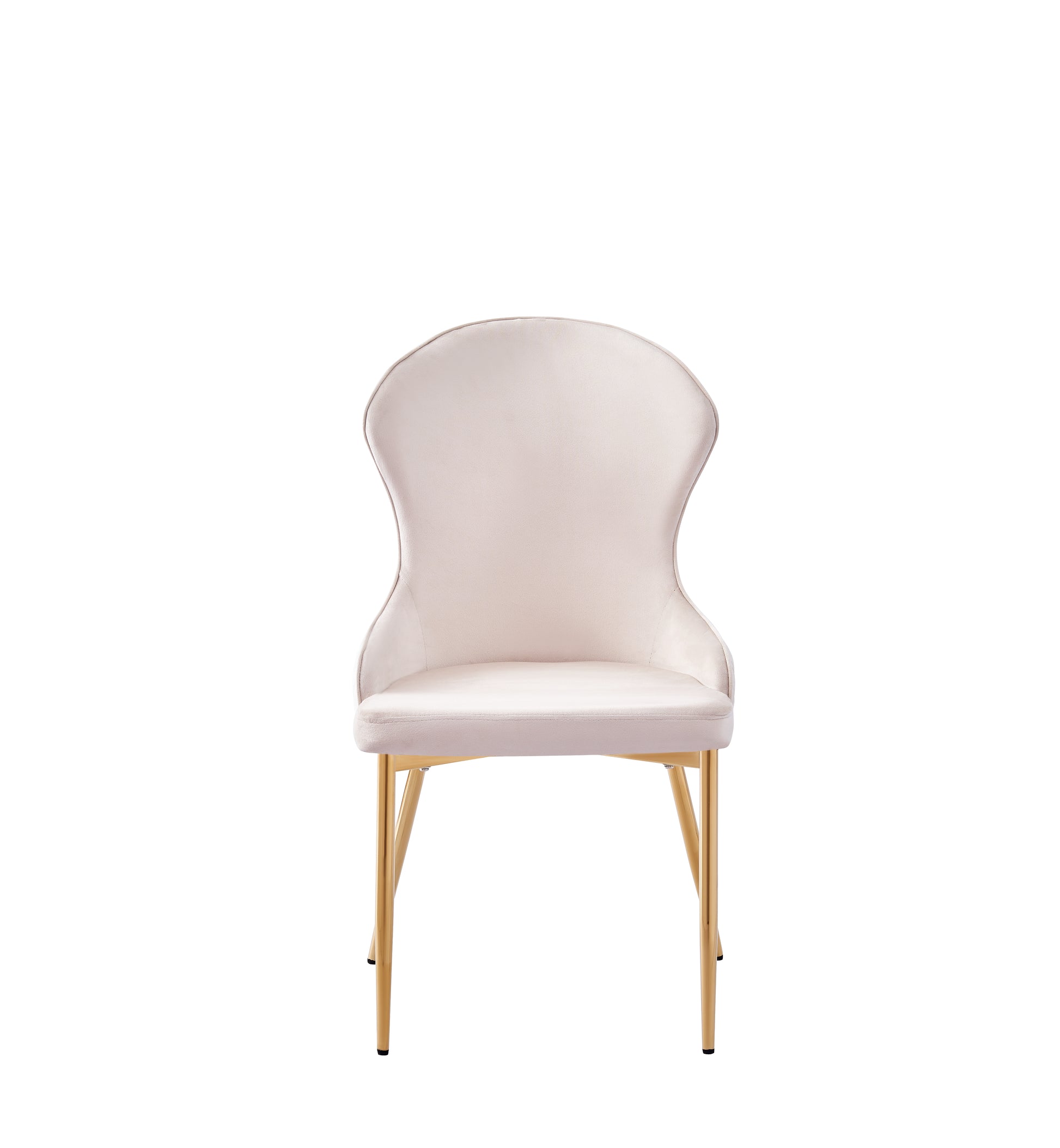 Chaise HILTON Velours Beige Pieds Gold #couleur_beige