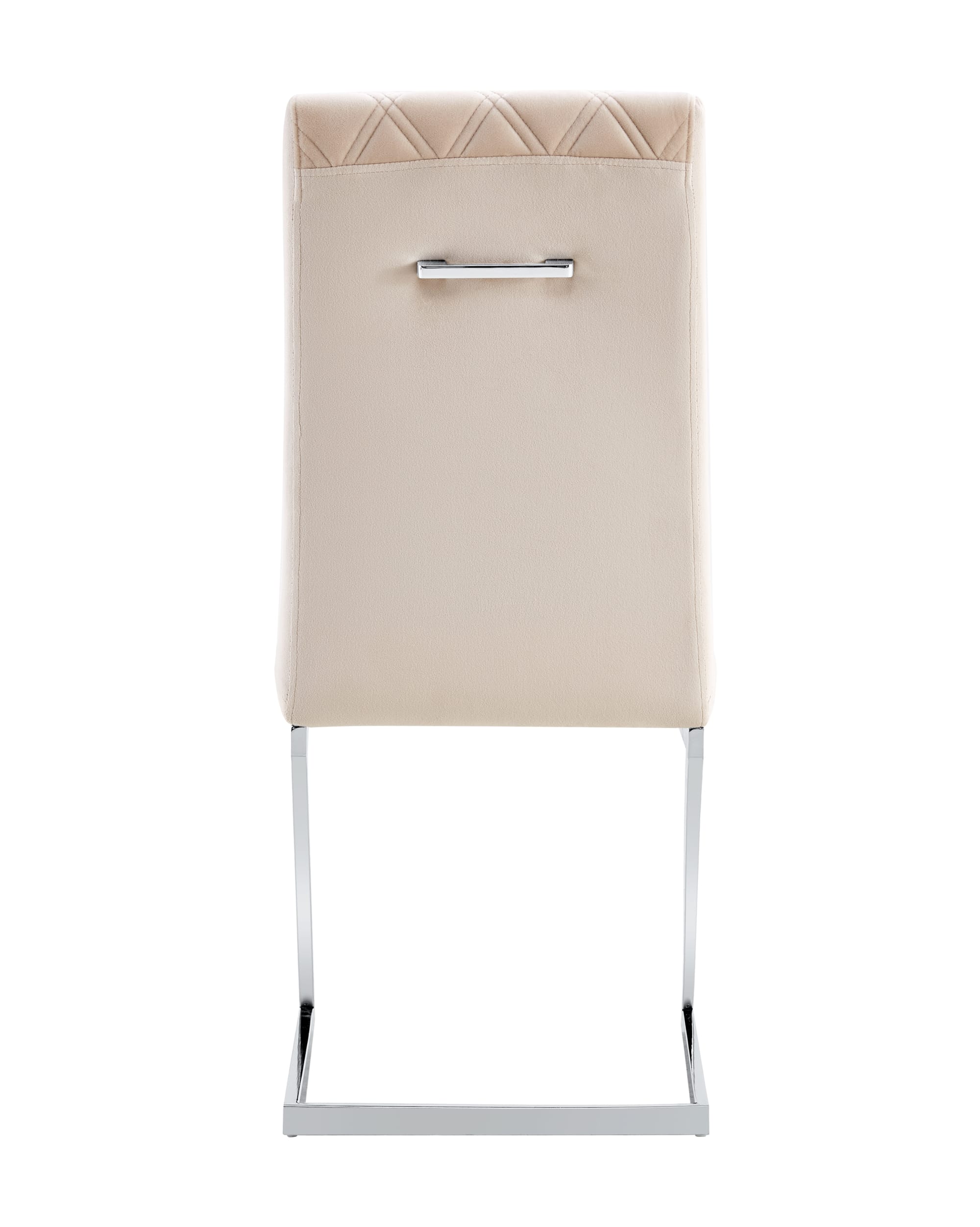 Lot 2 Chaises Salle à Manger Cocomat Velours Beige Pieds Chrome