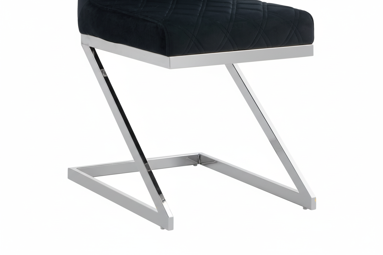 Lot 2 Chaises Salle à Manger Cocomat Velours Noir Pieds Chrome