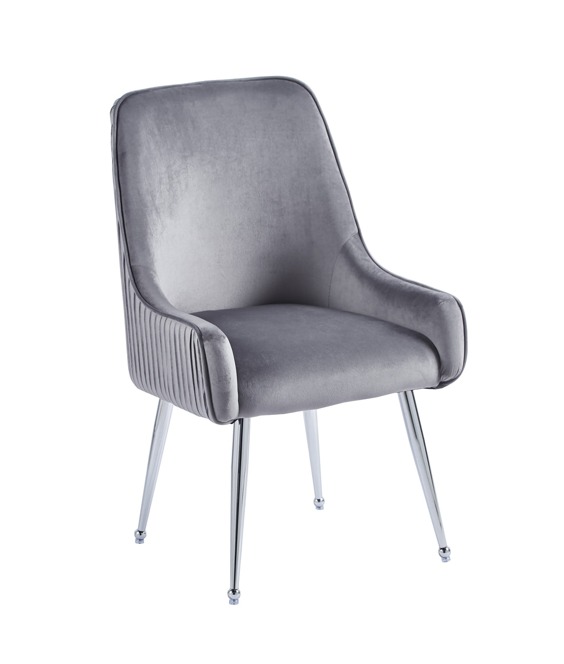 Chaise LUXURY Velours Pieds Chrome 52x65.5x93.5 cm #couleur_anthracite