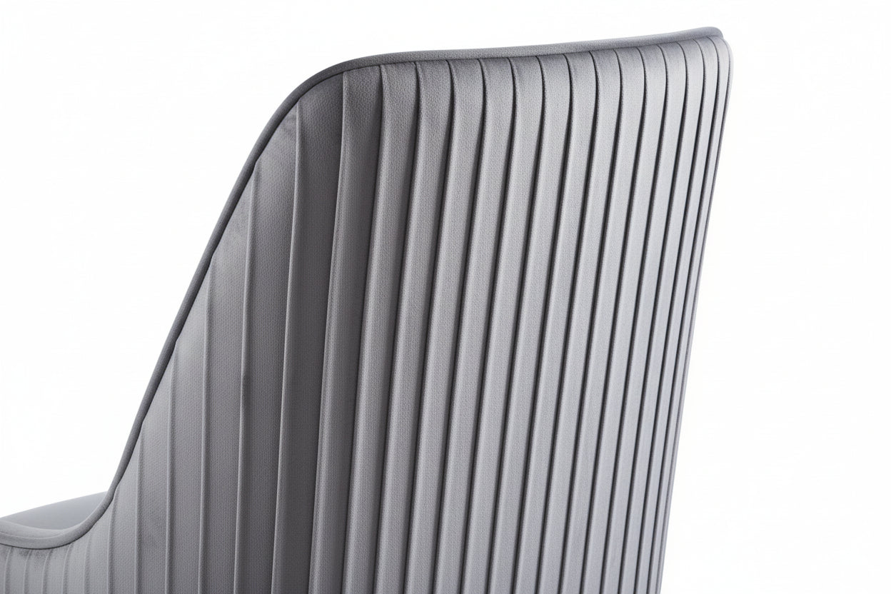 Lot 2 Chaises Salle à Manger Luxury Velours Anthracite Pieds Chrome 52x65,5x93,5cm