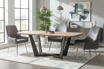 Lot 2 Chaises Salle à Manger Luxury Velours Anthracite Pieds Chrome 52x65,5x93,5cm
