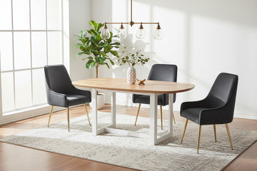 Lot 2 Chaises Salle à Manger Luxury Velours Noir Pieds Gold 56x58x93cm