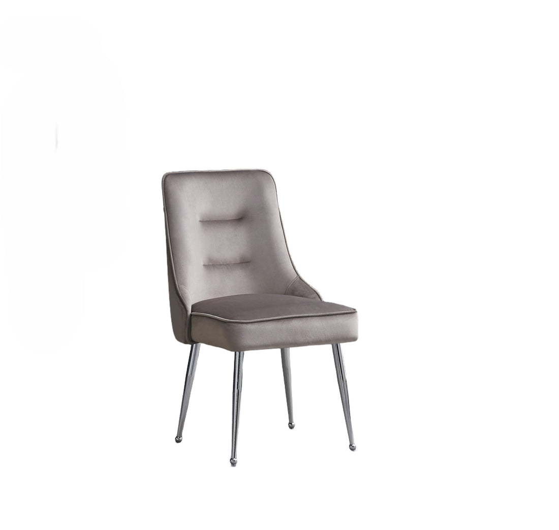 Lot de 2 chaises luxury ZIP en velours pieds chromés #couleur_moka