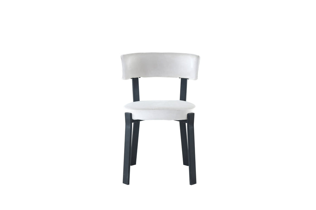 CHAISE NORDIK PIED NOIR ASSISES VELOURS BEIGE