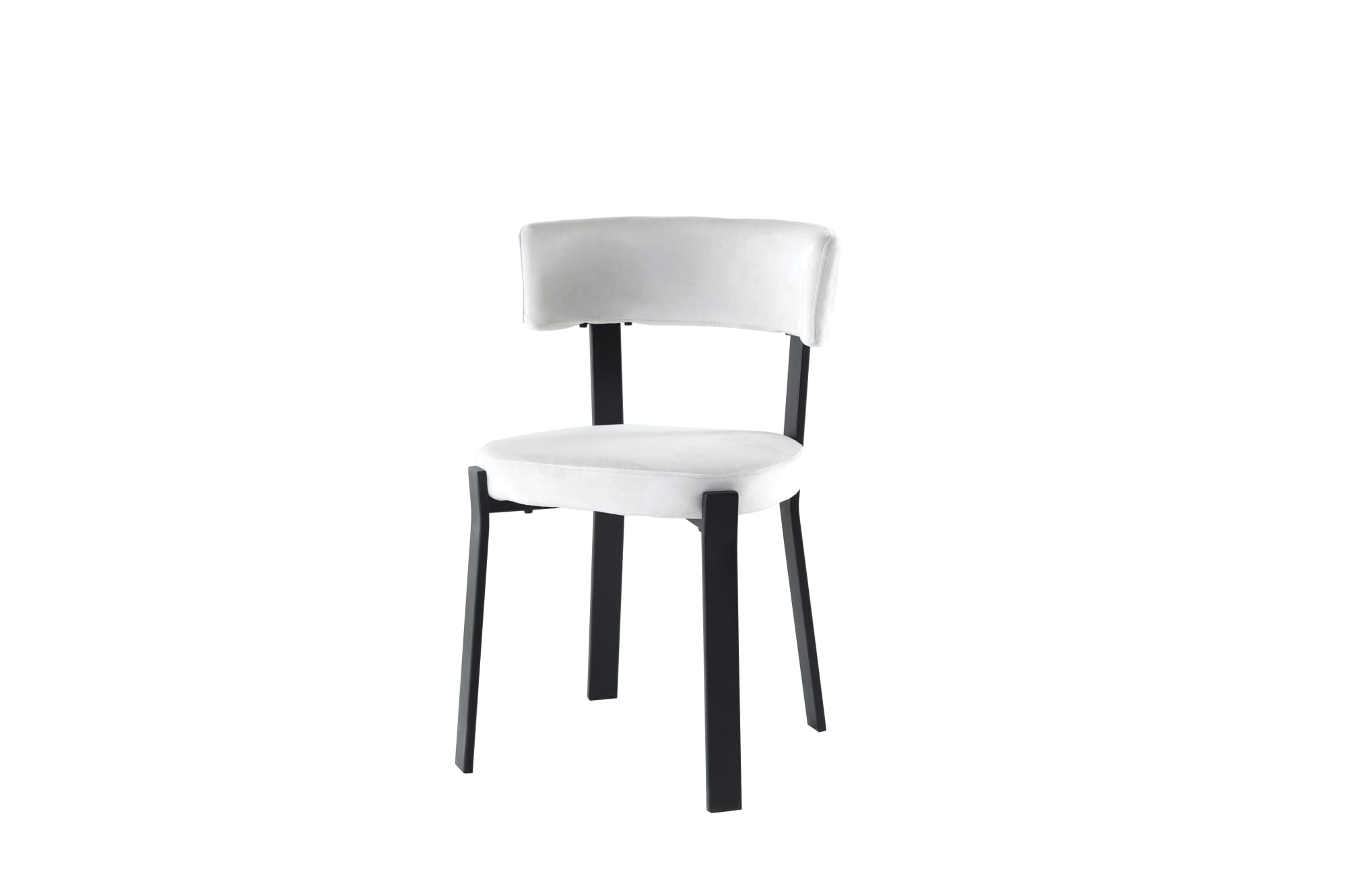 CHAISE NORDIK PIED NOIR ASSISES VELOURS BEIGE