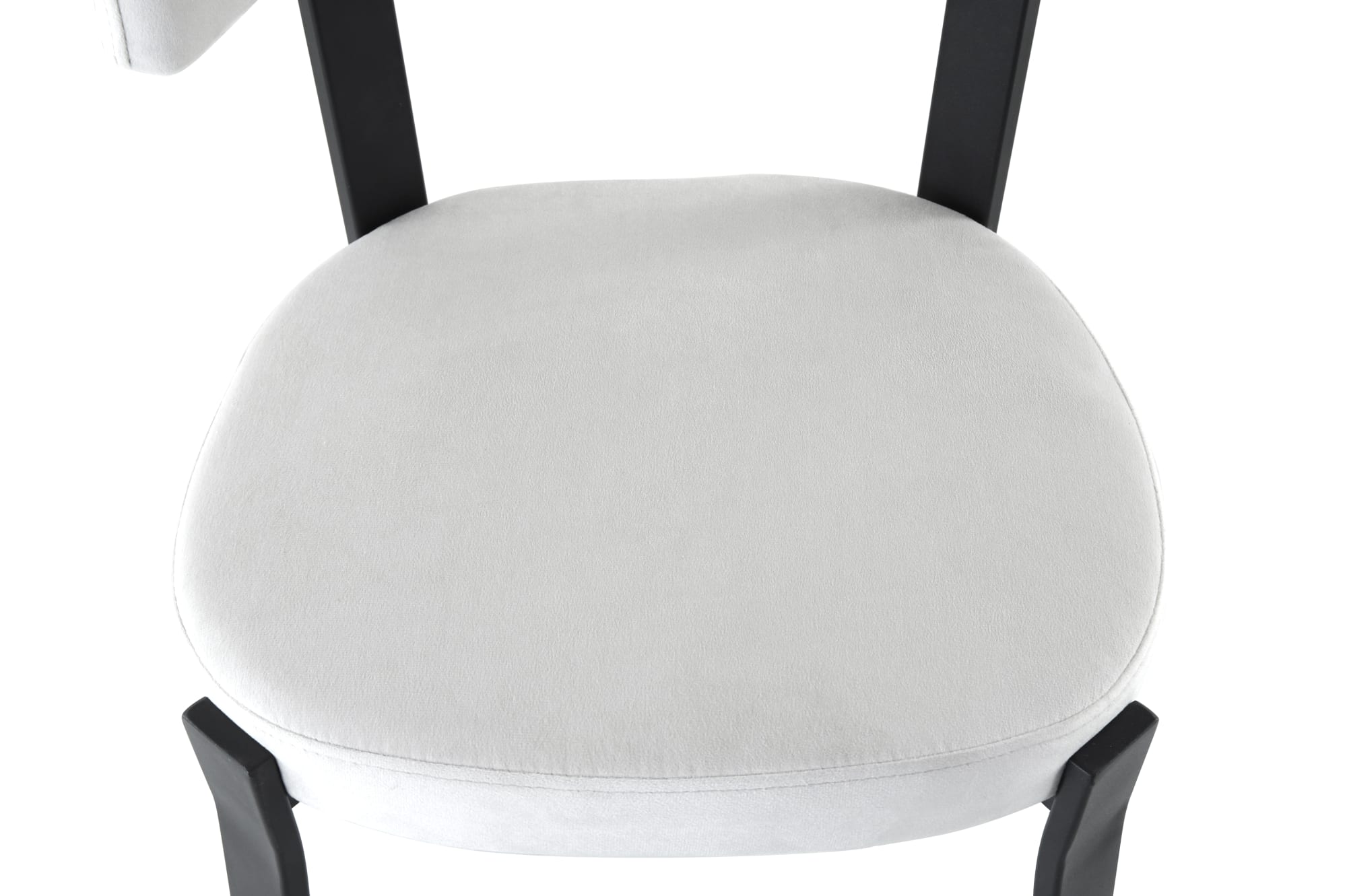 CHAISE NORDIK PIED NOIR ASSISES VELOURS BEIGE