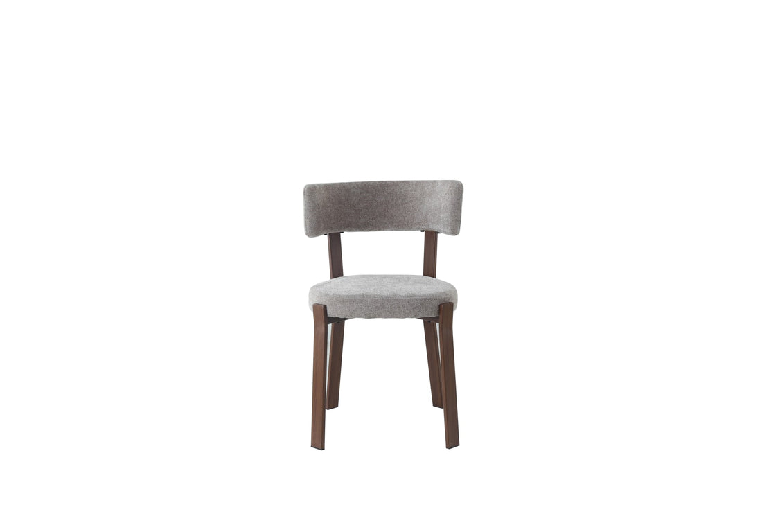 Lot de 4 chaises salle à manger tissu moka pied effet noyer 80x44x43 cm NORDIK #couluer_moka