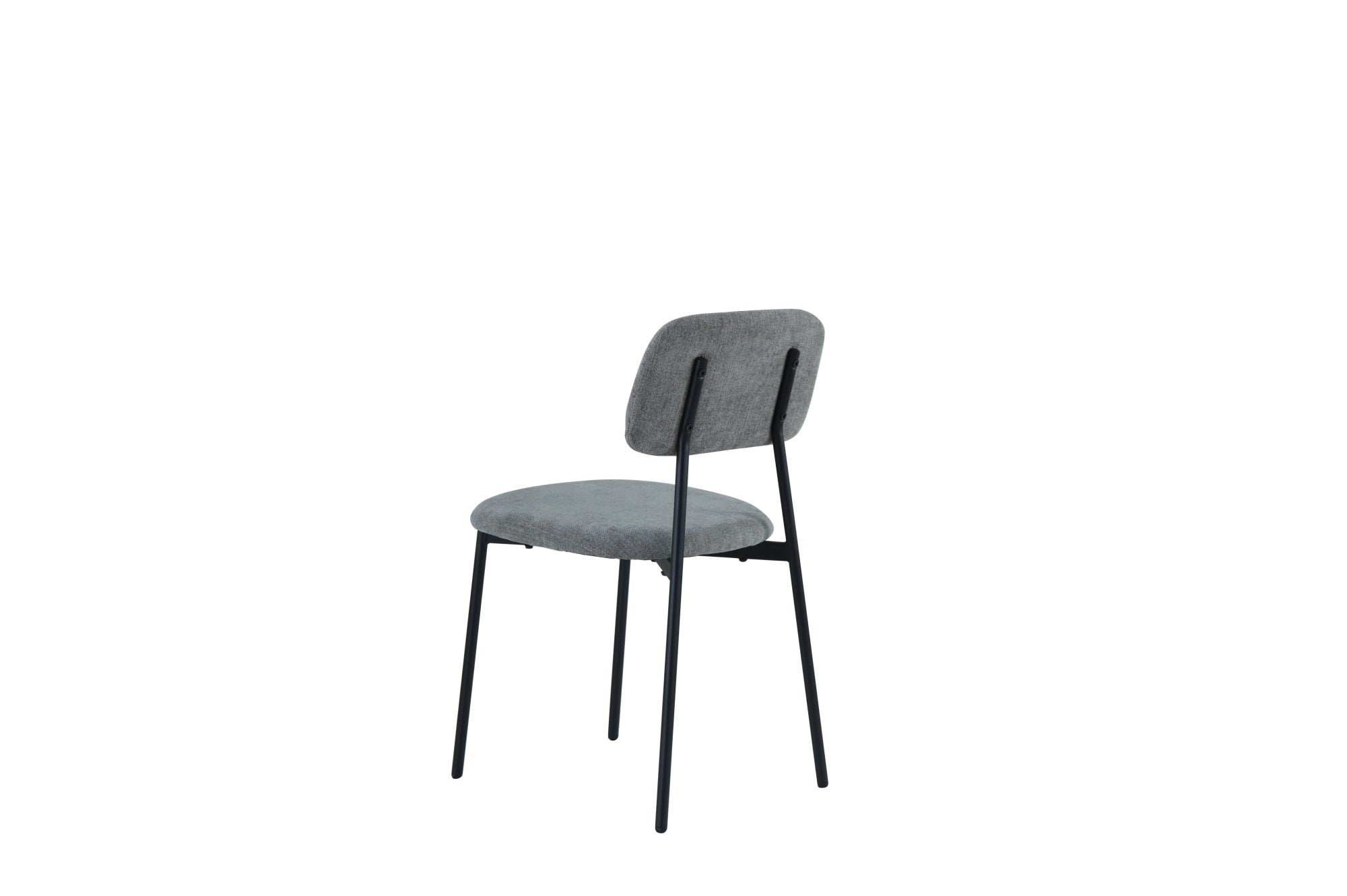 CHAISE AZRA PIED METAL NOIR ASSISES TISSU HERITAGE ANTHRACITE