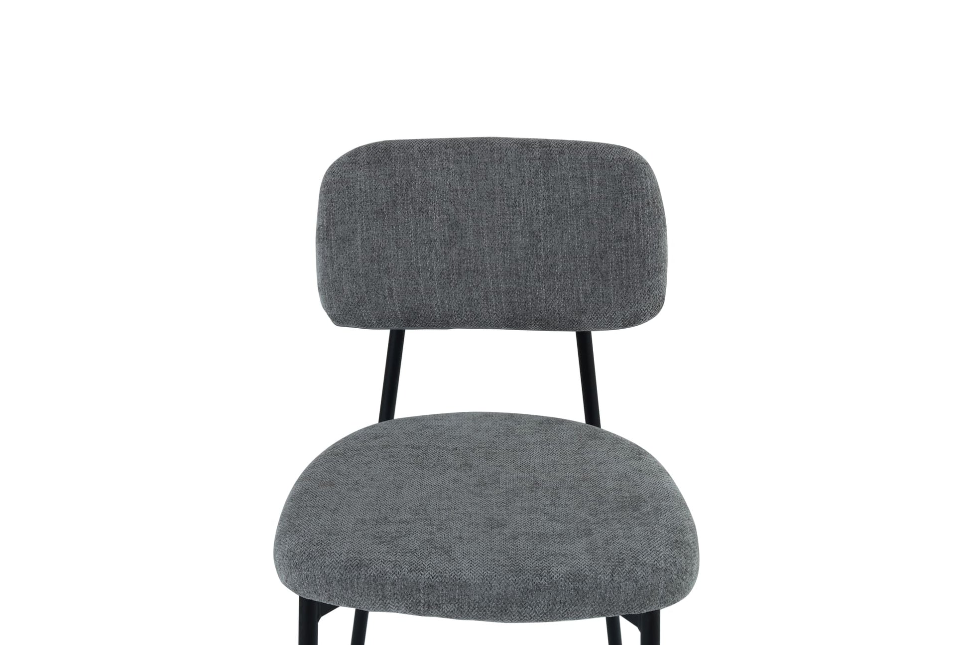 CHAISE AZRA PIED METAL NOIR ASSISES TISSU HERITAGE ANTHRACITE