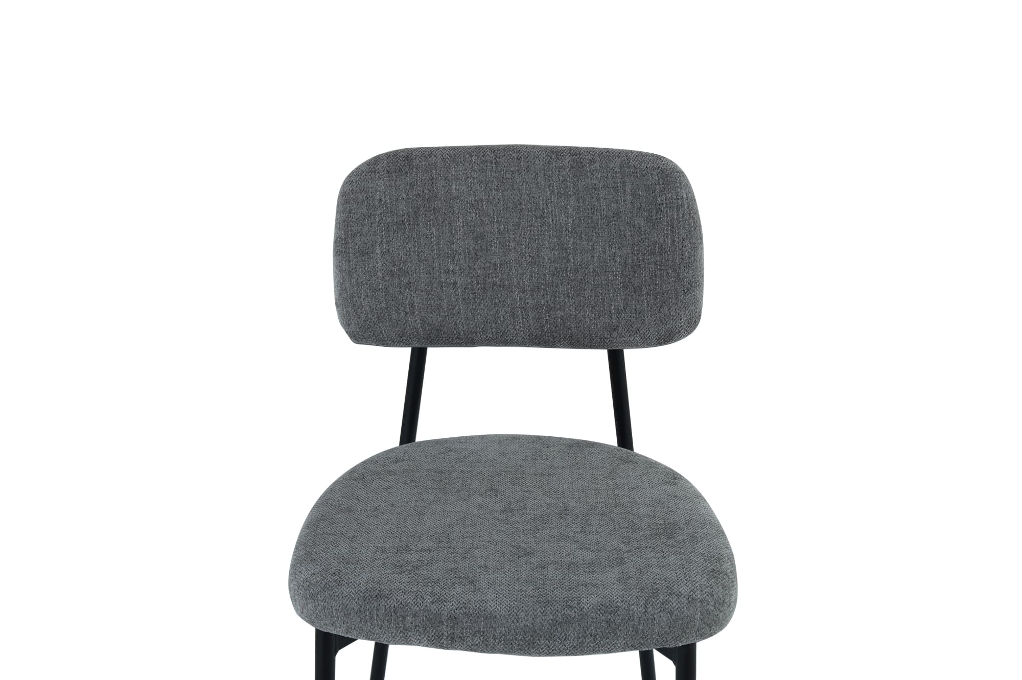 CHAISE AZRA PIED METAL NOIR ASSISES TISSU HERITAGE ANTHRACITE