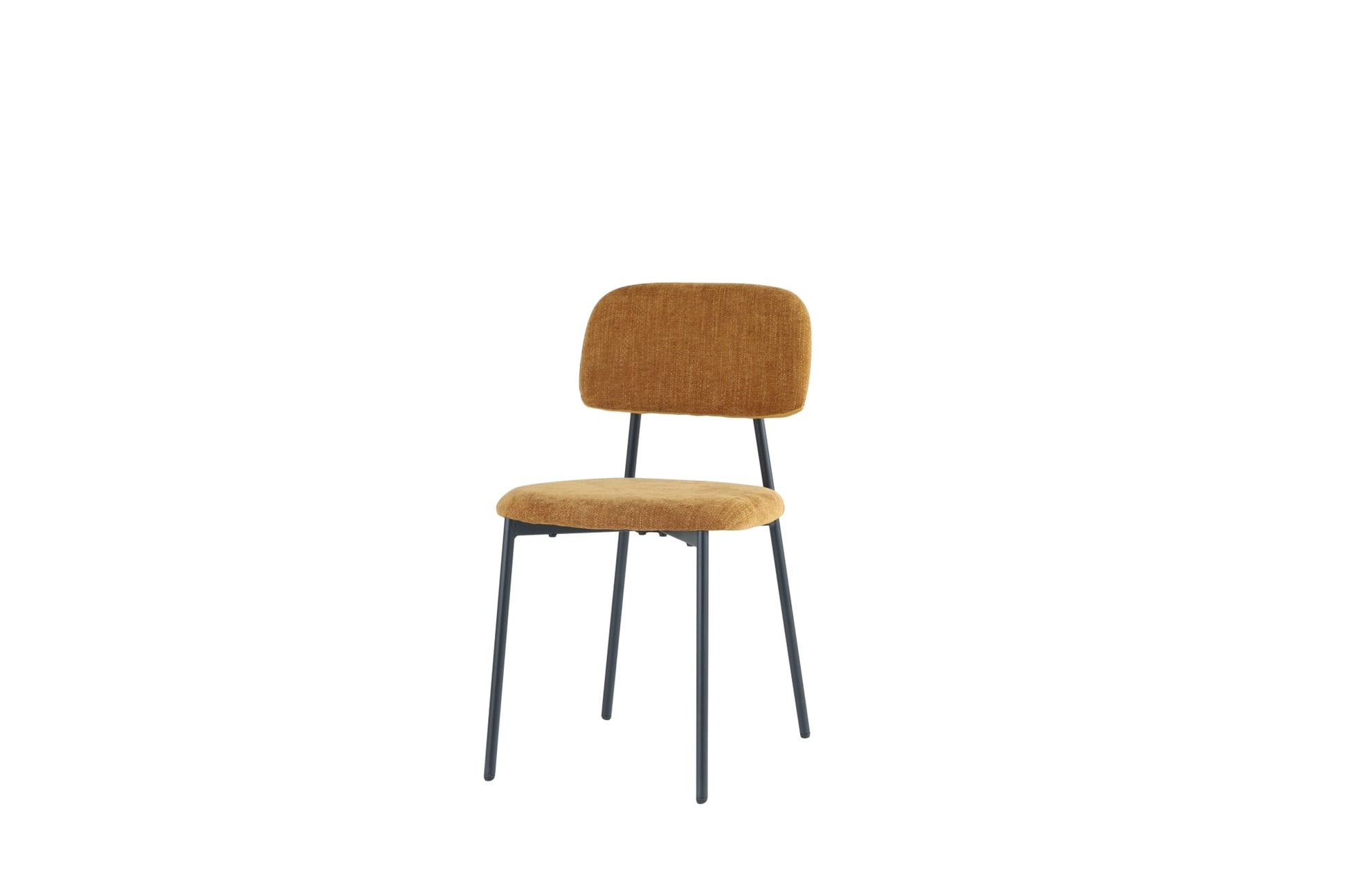CHAISE AZRA PIED METAL NOIR ASSISES TISSU HERITAGE OCRE