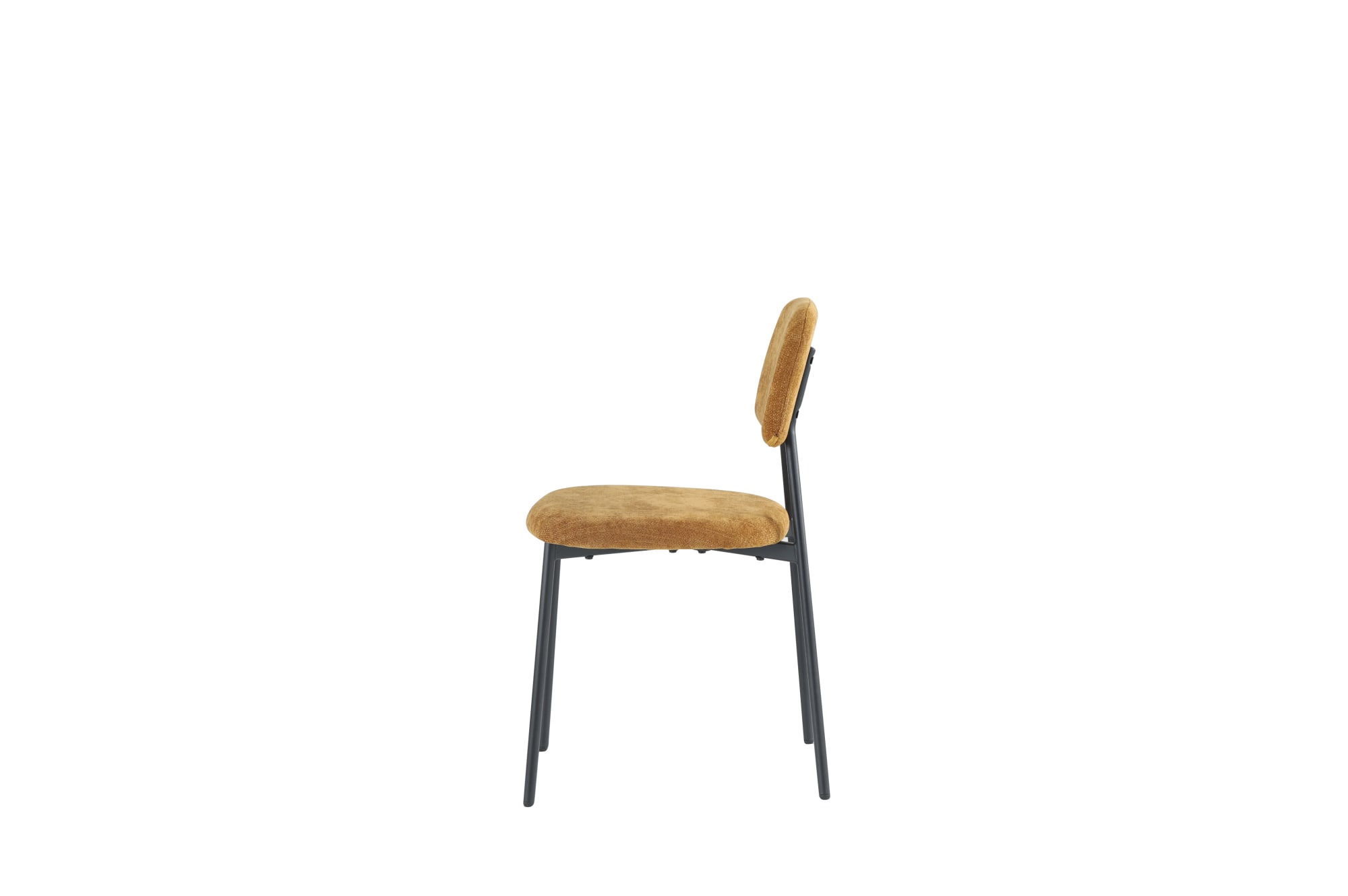 CHAISE AZRA PIED METAL NOIR ASSISES TISSU HERITAGE OCRE