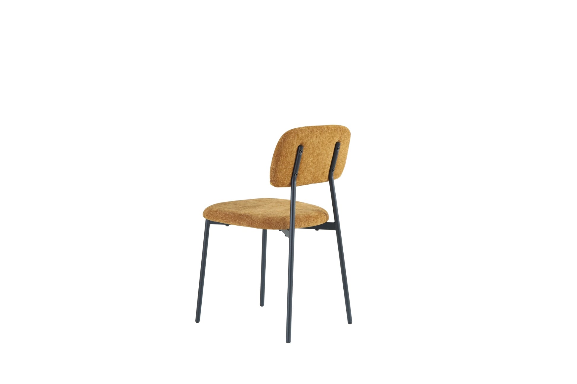 CHAISE AZRA PIED METAL NOIR ASSISES TISSU HERITAGE OCRE