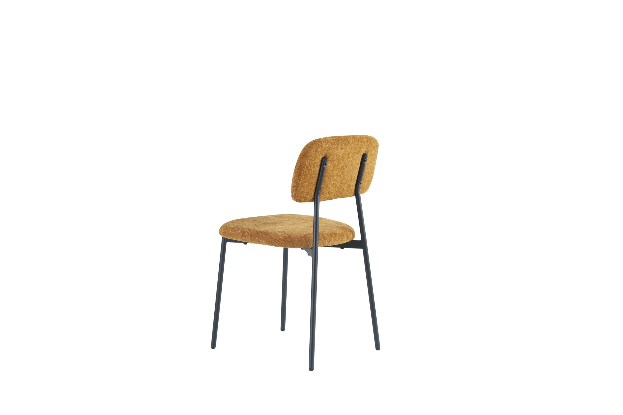 CHAISE AZRA PIED METAL NOIR ASSISES TISSU HERITAGE OCRE