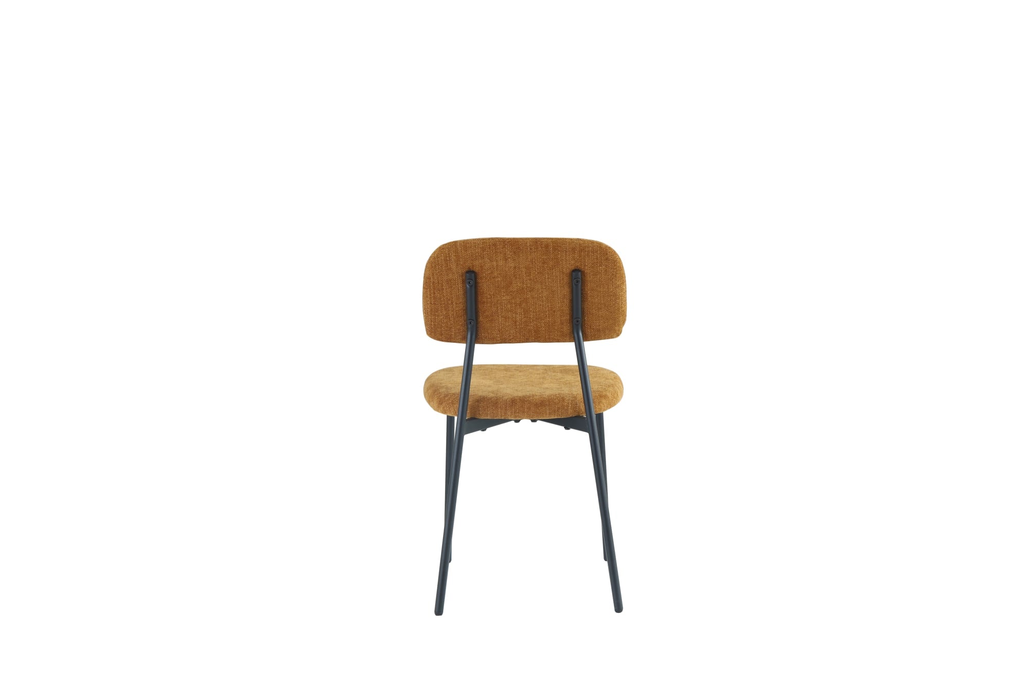 CHAISE AZRA PIED METAL NOIR ASSISES TISSU HERITAGE OCRE