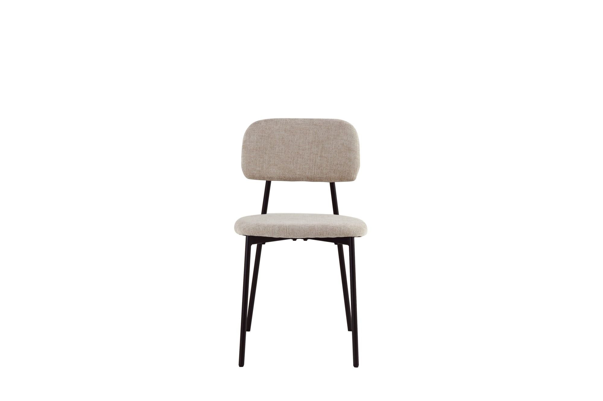 CHAISE AZRA PIED METAL NOIR ASSISES TISSU HERITAGE SABLE