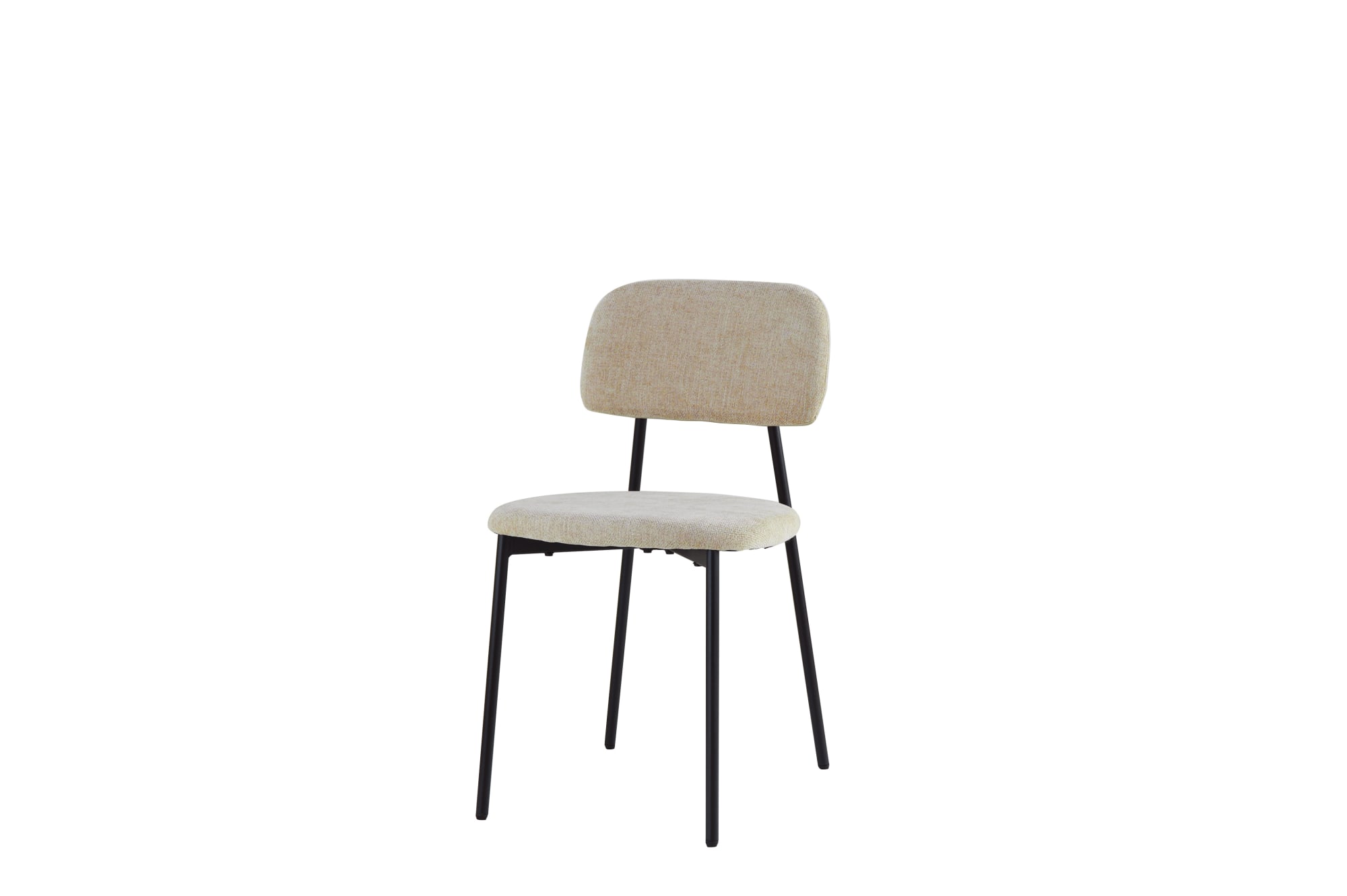 CHAISE AZRA PIED METAL NOIR ASSISES TISSU HERITAGE SABLE