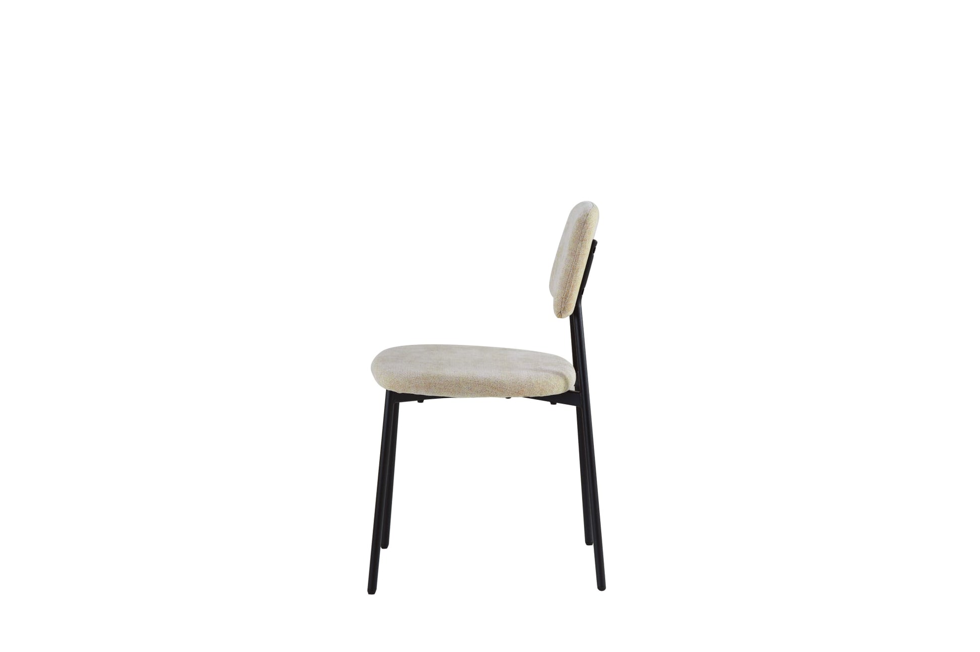CHAISE AZRA PIED METAL NOIR ASSISES TISSU HERITAGE SABLE