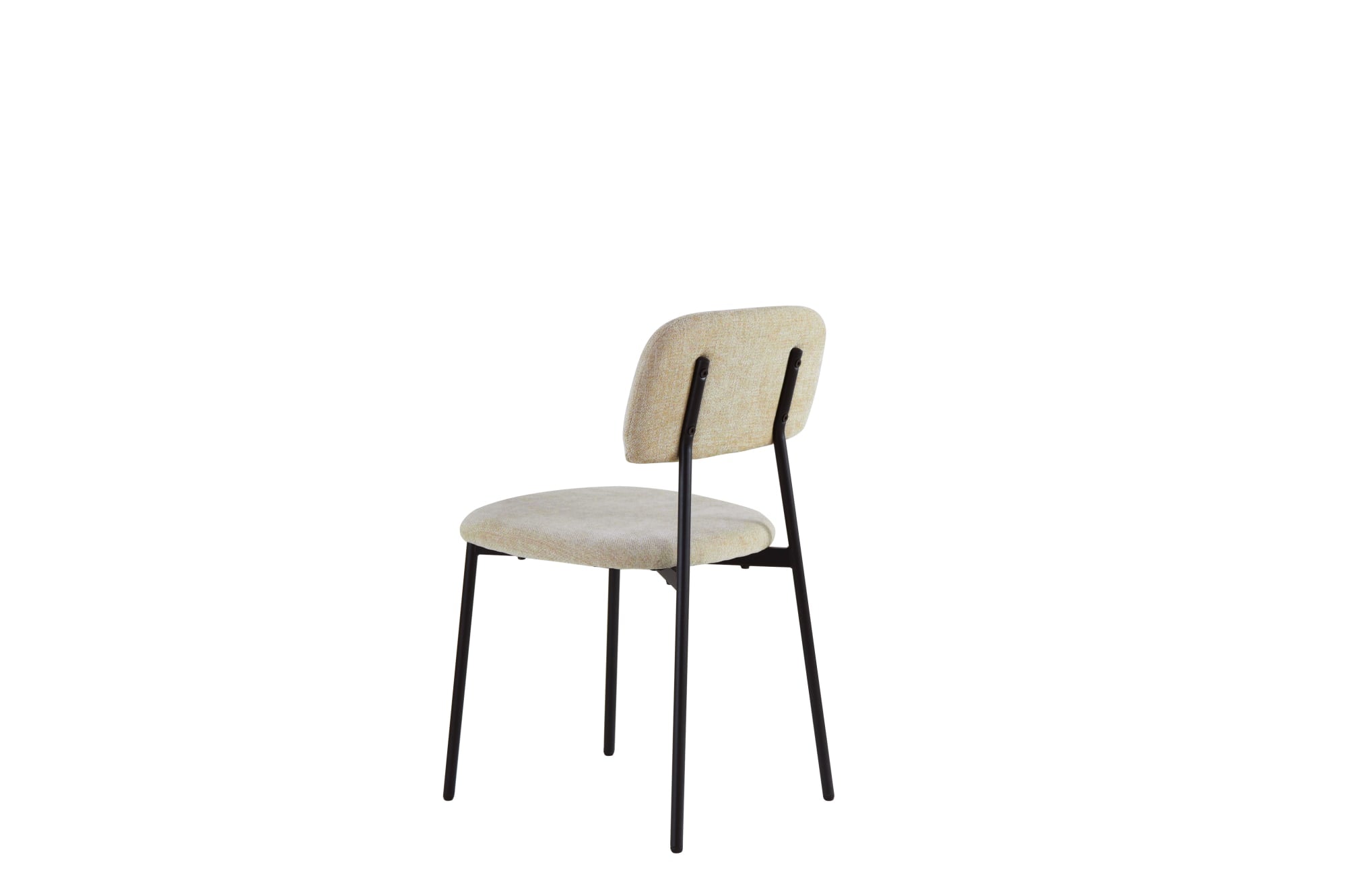 CHAISE AZRA PIED METAL NOIR ASSISES TISSU HERITAGE SABLE
