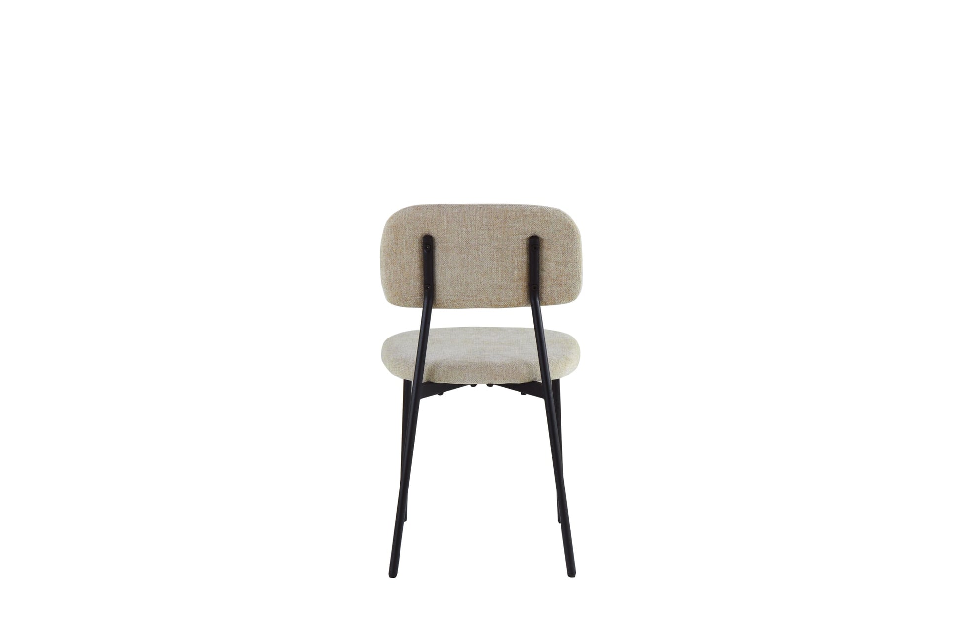 CHAISE AZRA PIED METAL NOIR ASSISES TISSU HERITAGE SABLE