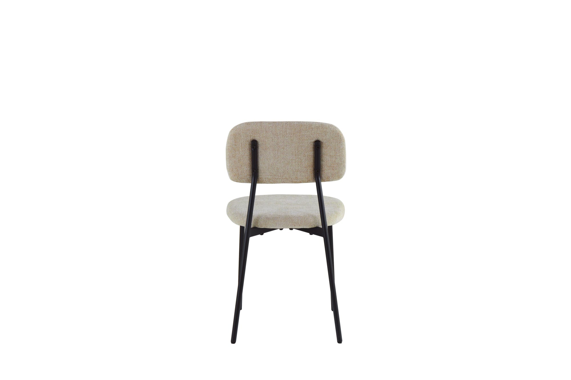 CHAISE AZRA PIED METAL NOIR ASSISES TISSU HERITAGE SABLE