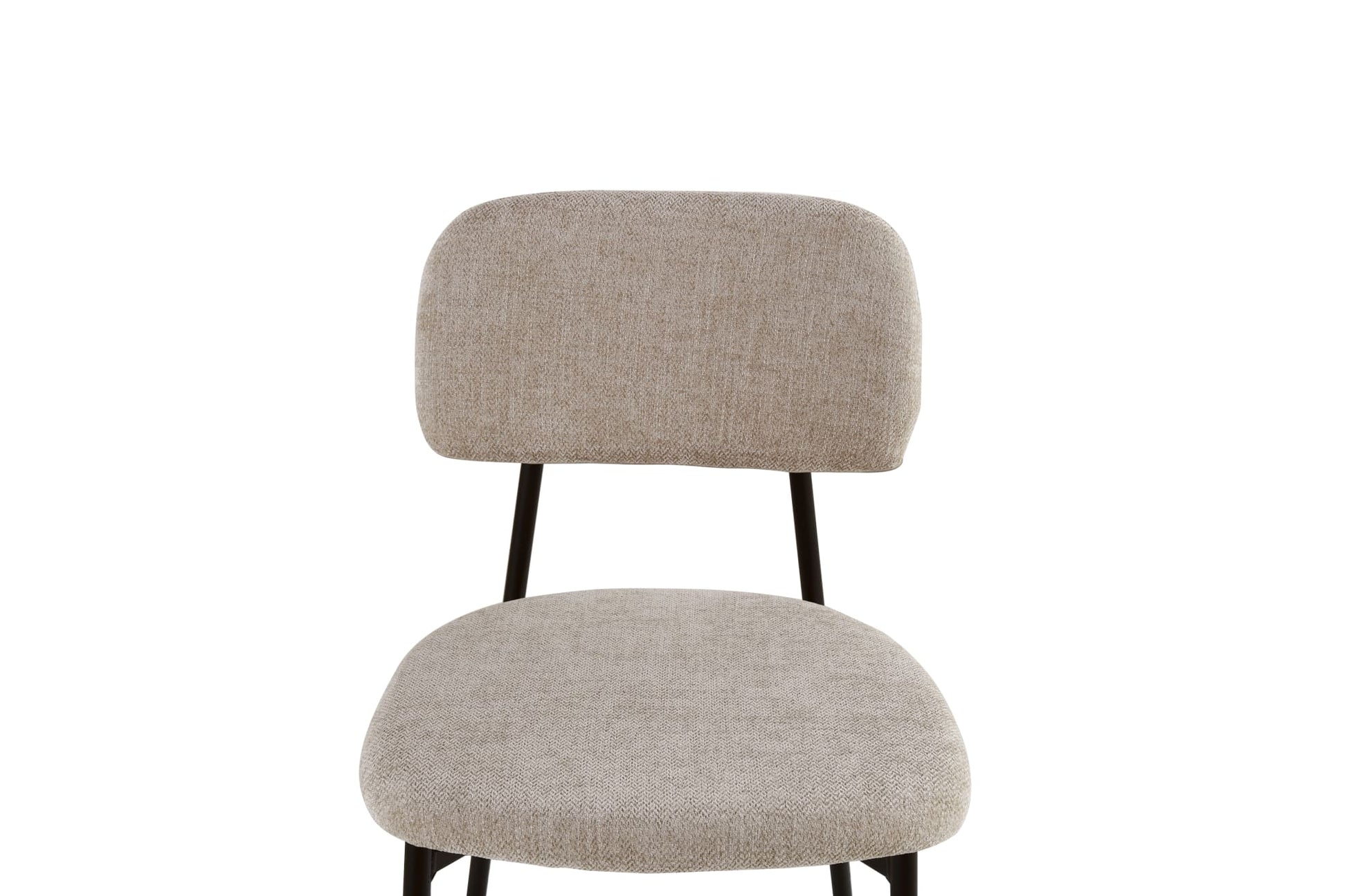 CHAISE AZRA PIED METAL NOIR ASSISES TISSU HERITAGE SABLE