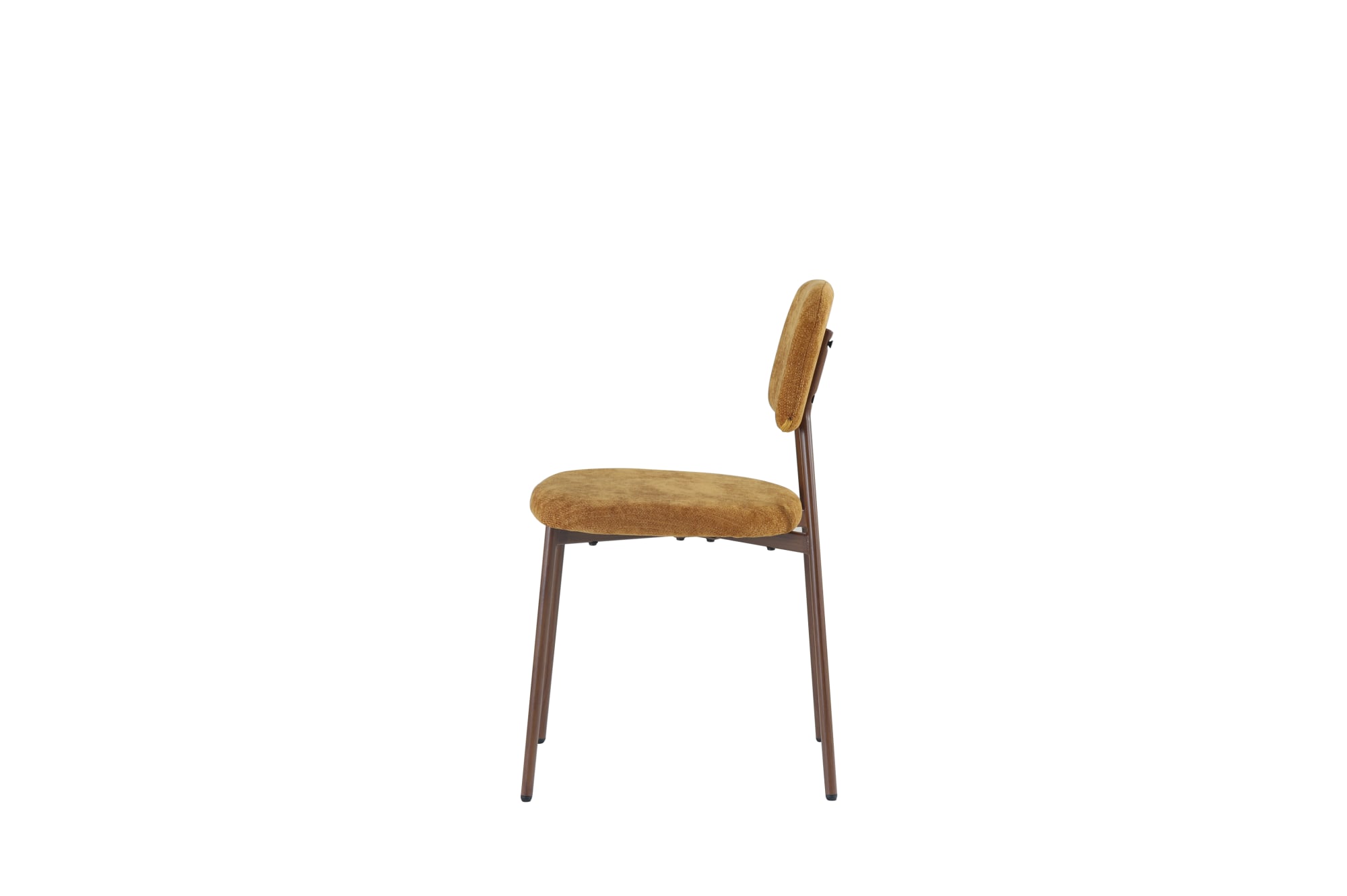 CHAISE AZRA PIED EFFET NOYER ASSISES TISSU HERITAGE OCRE