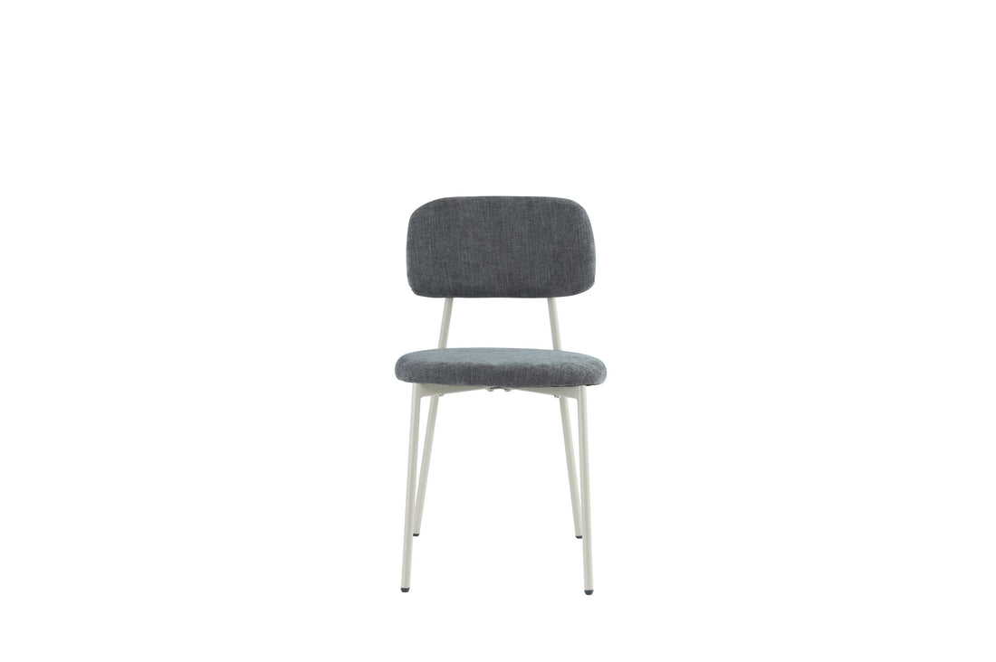 CHAISE AZRA PIED METAL TAUPE ASSISES TISSU HERITAGE ANTHRACITE