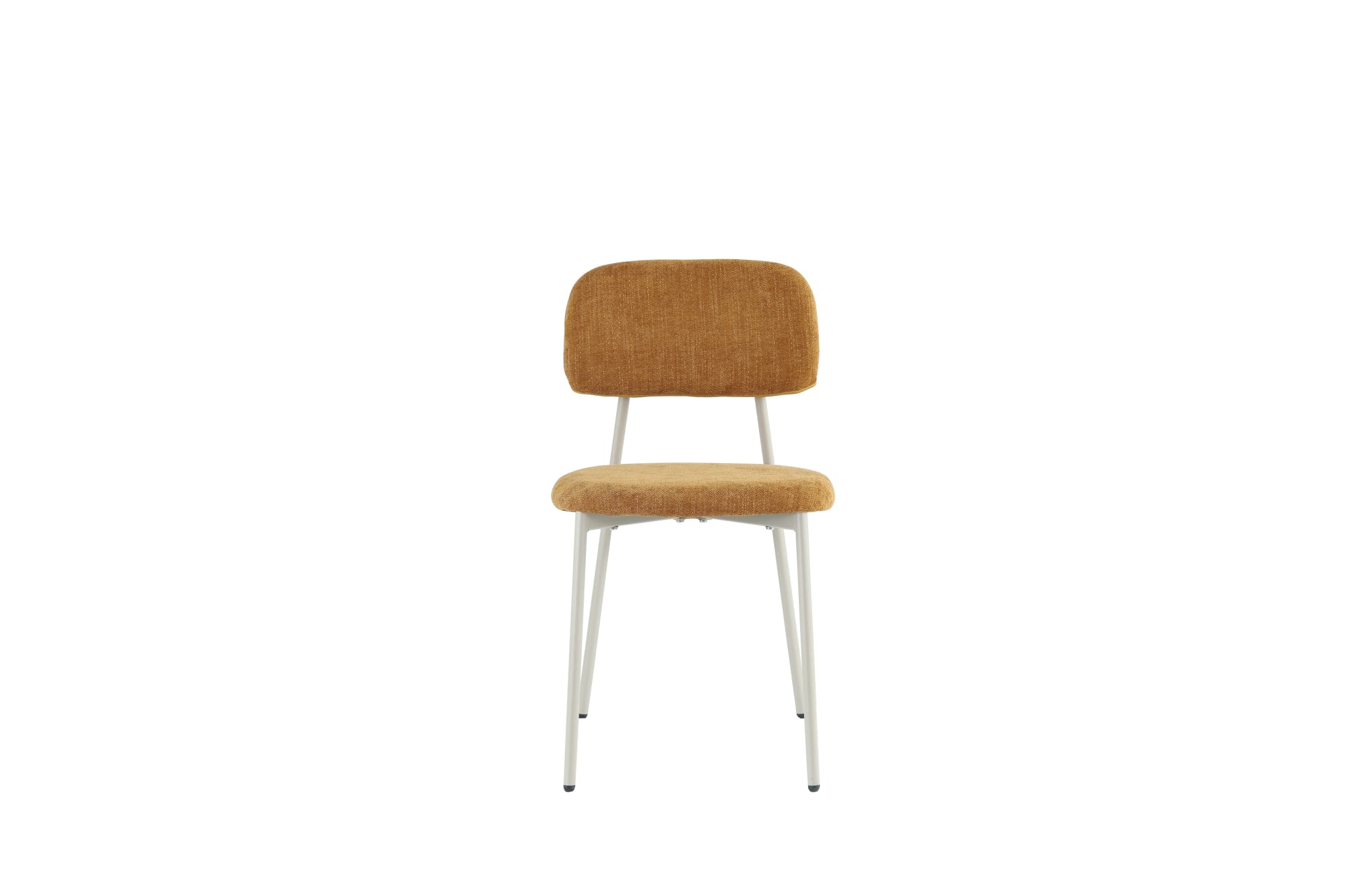 CHAISE AZRA PIED METAL TAUPE ASSISES TISSU HERITAGE OCRE