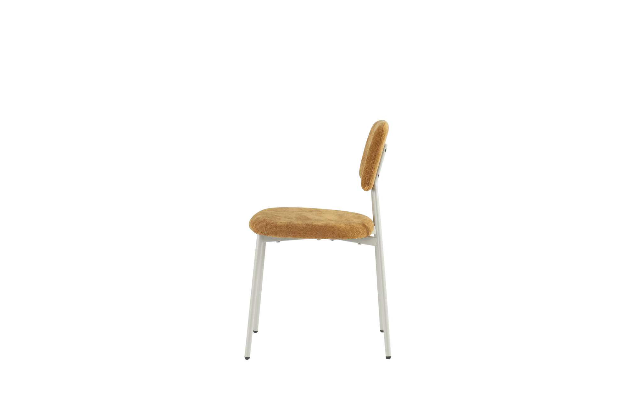 CHAISE AZRA PIED METAL TAUPE ASSISES TISSU HERITAGE OCRE