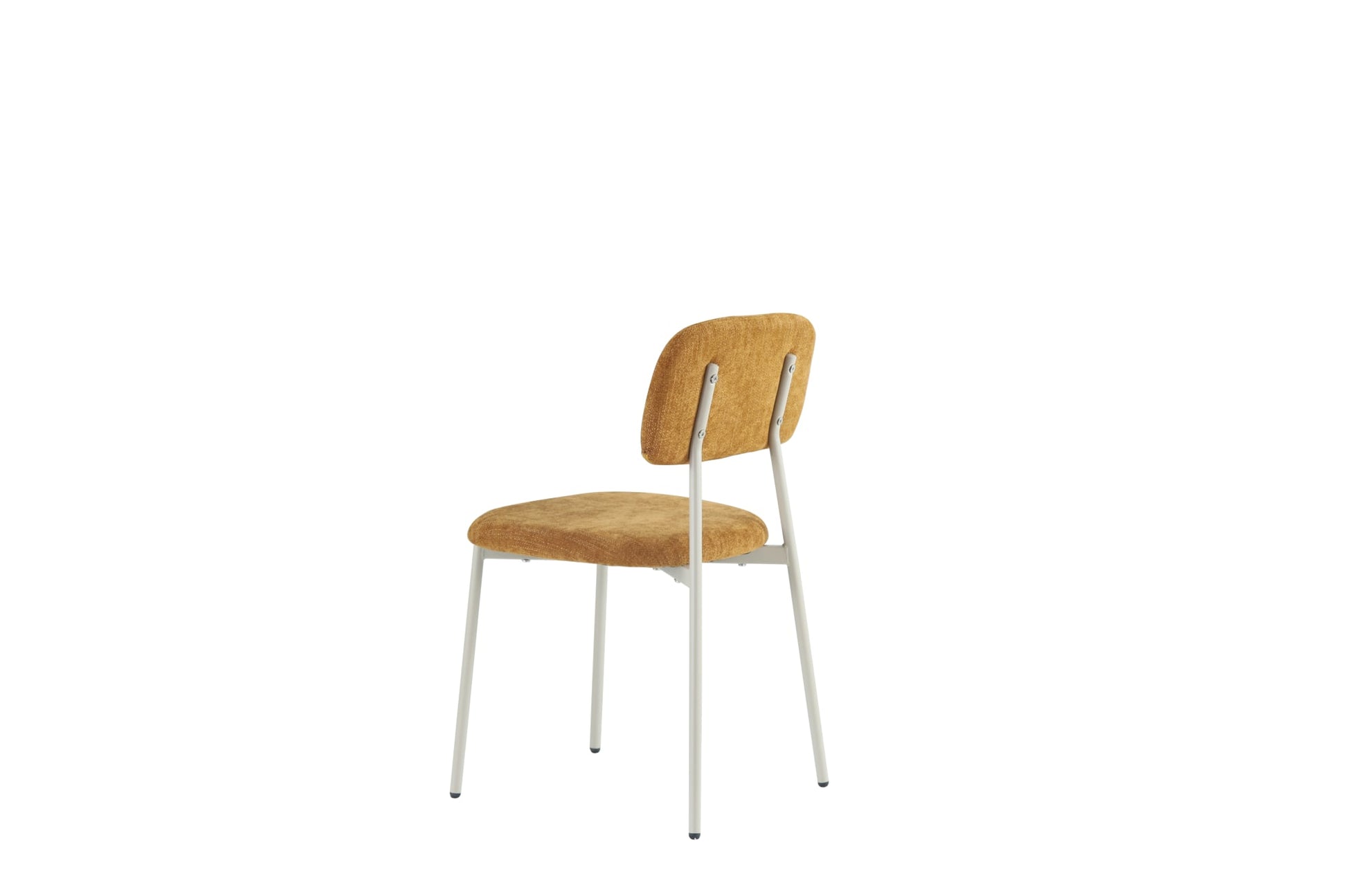 CHAISE AZRA PIED METAL TAUPE ASSISES TISSU HERITAGE OCRE