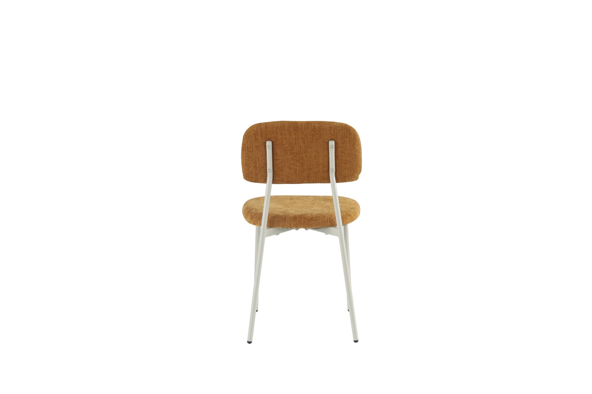 CHAISE AZRA PIED METAL TAUPE ASSISES TISSU HERITAGE OCRE
