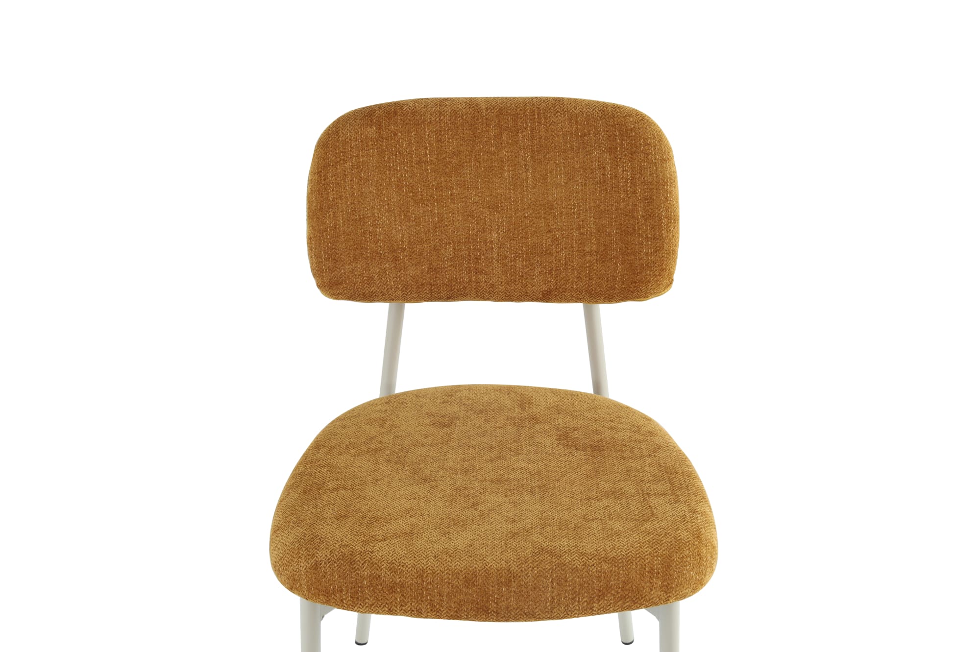 CHAISE AZRA PIED METAL TAUPE ASSISES TISSU HERITAGE OCRE
