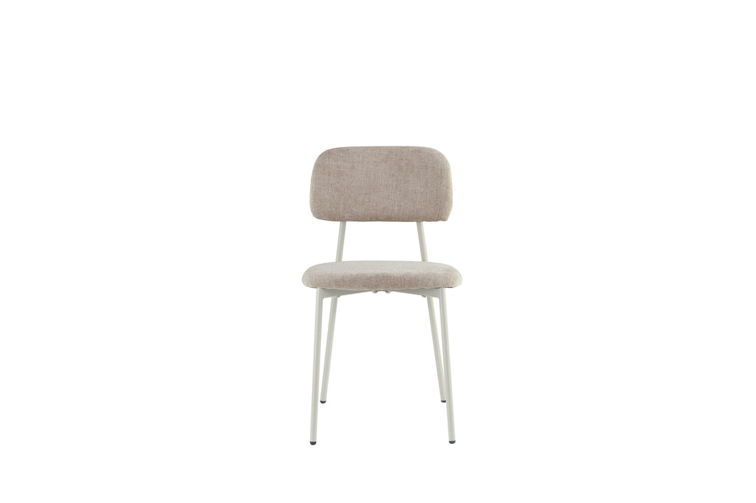 CHAISE AZRA PIED METAL TAUPE ASSISES TISSU HERITAGE SABLE