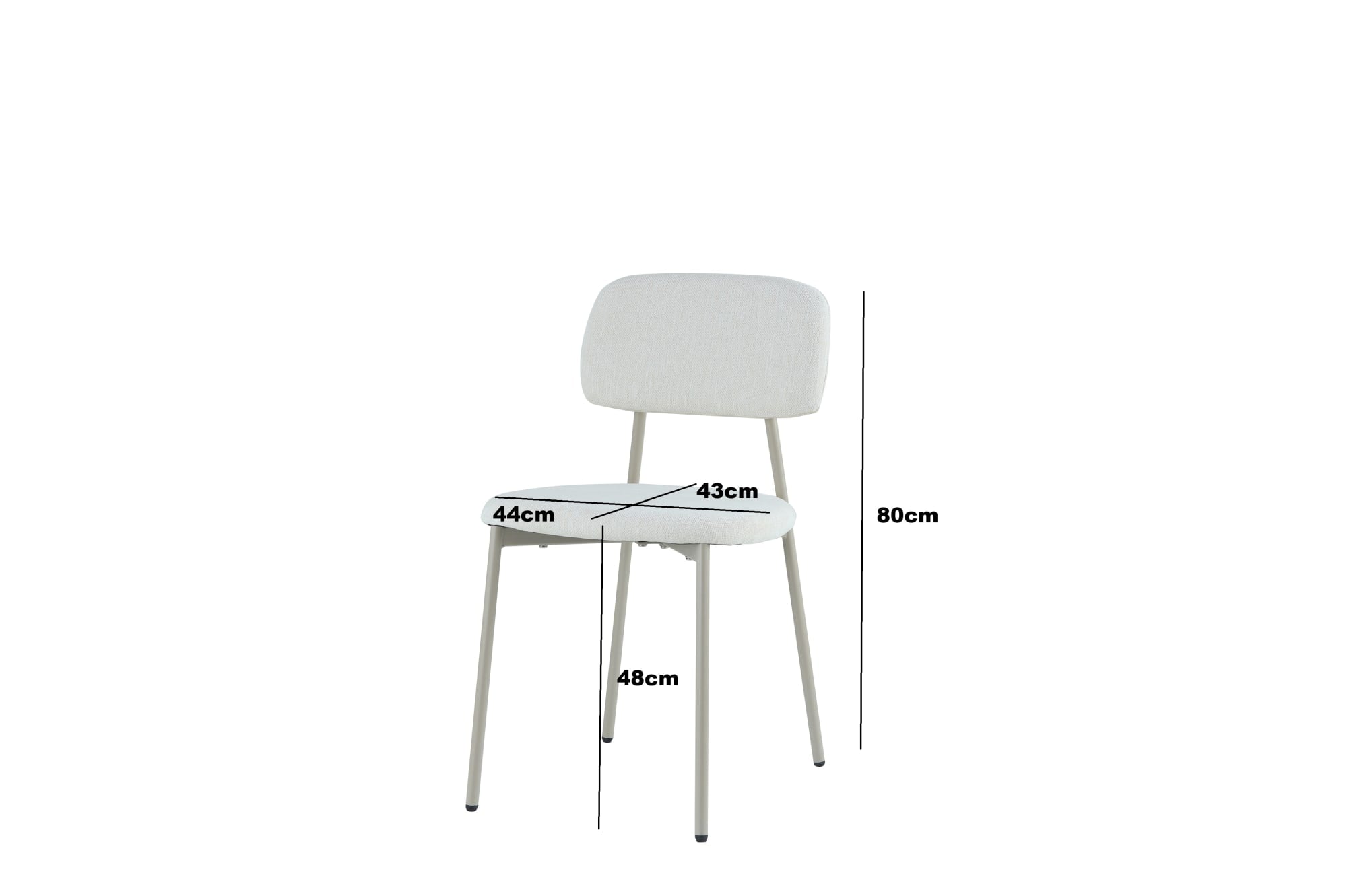 CHAISE AZRA PIED METAL TAUPE ASSISES TISSU HERITAGE SABLE