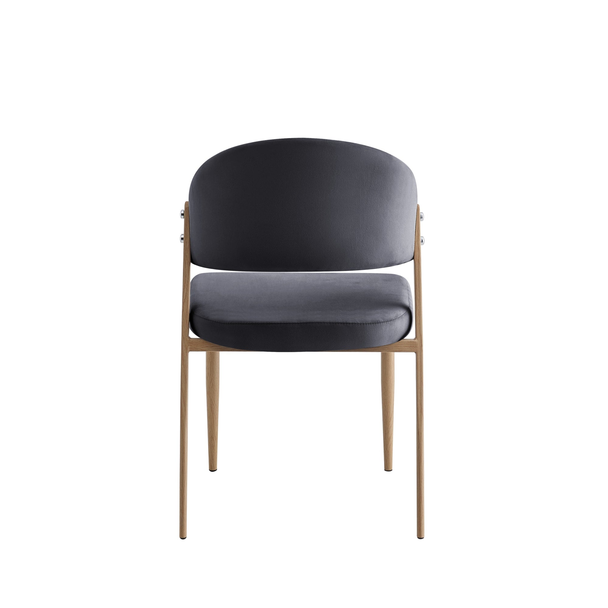 Lot de 4 chaises salle à manger velours anthracite pieds effet bois LAMIA #couleur_anthracite