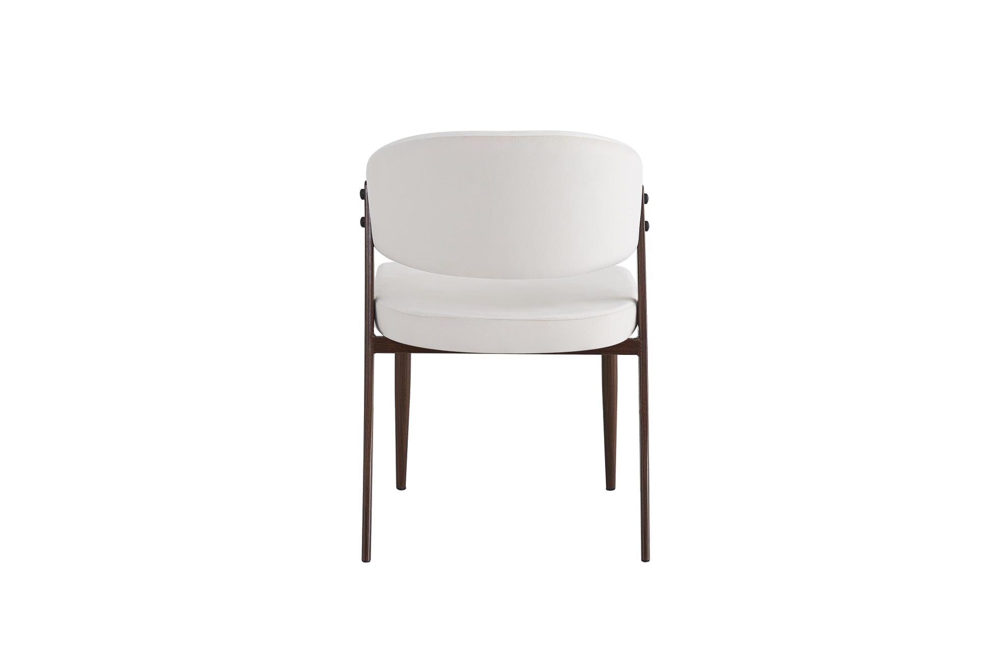 Lot de 4 chaises salle à manger velours beige pieds effet noyer métal LAMIA #couleur_beige