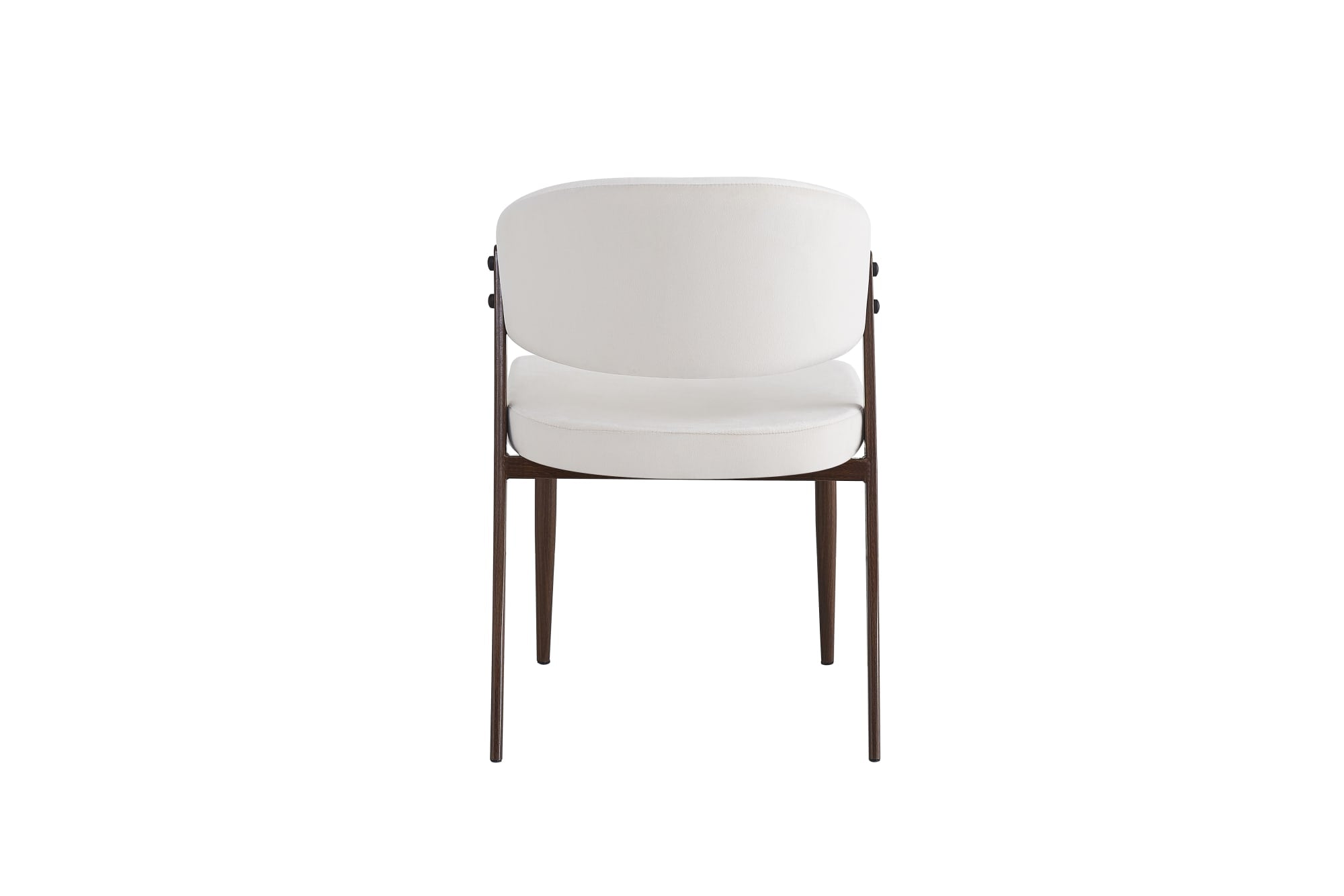 Lot de 4 chaises salle à manger velours beige pieds effet noyer métal LAMIA #couleur_beige