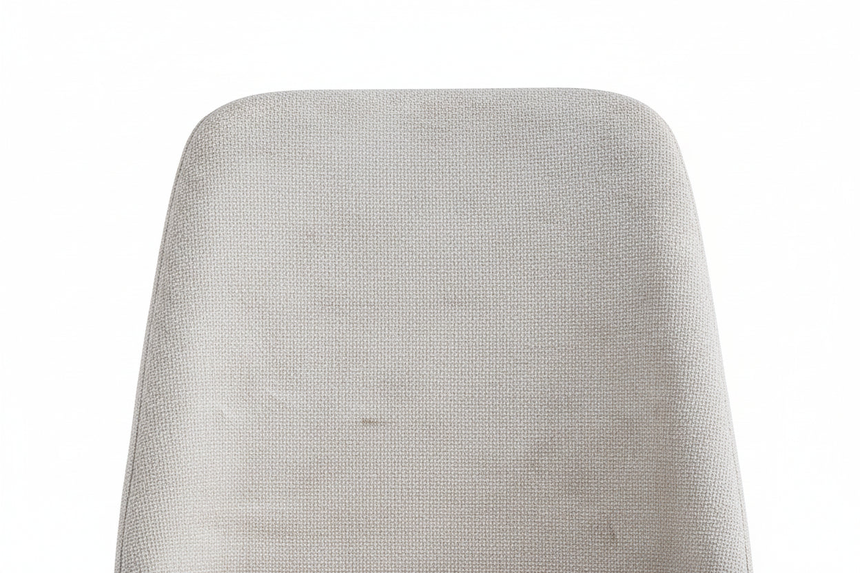 Lot 4 Chaises Salle à Manger Cali Tissu Effet Lin Beige Pieds Métal Noir 47x58,5x86,5cm
