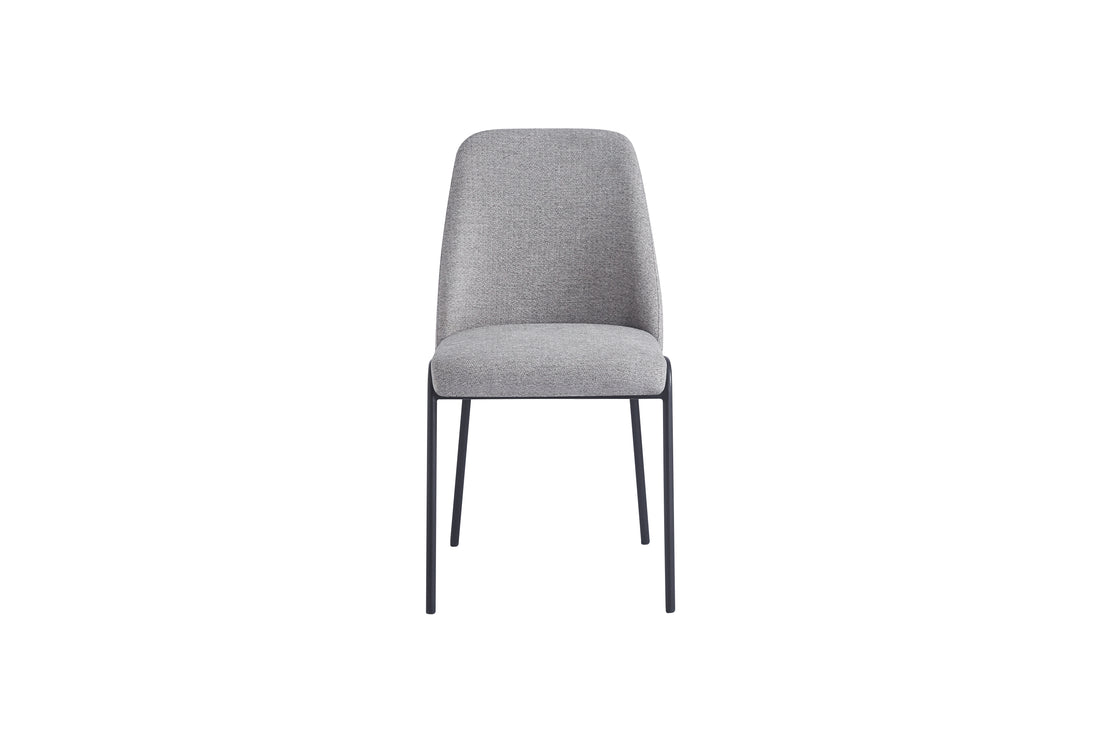 Chaise CALI Métal Noir Tissu effet lin #couleur_gris