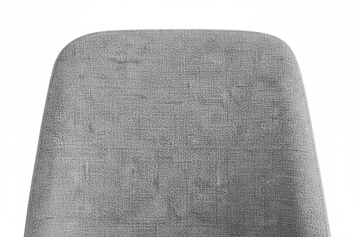 Lot 4 Chaises Salle à Manger Cali Tissu Effet Lin Gris Pieds Métal Noir 47x58,5x86,5cm