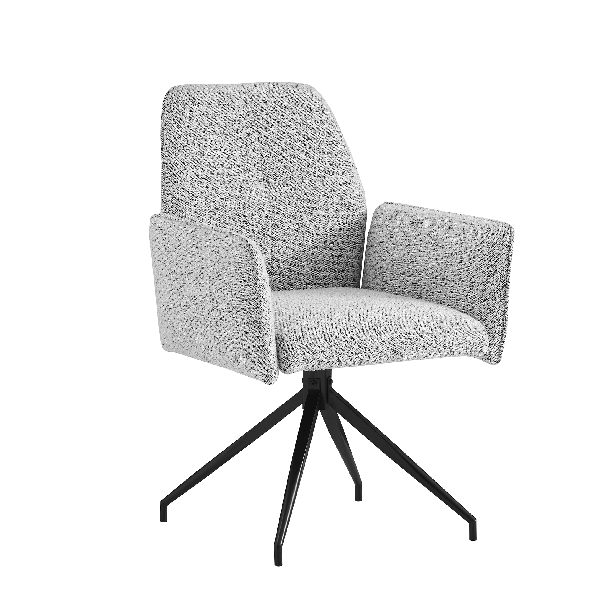 Chaise CARRERA Pivotante Tweed Gris Métal Noir #couleur_gris