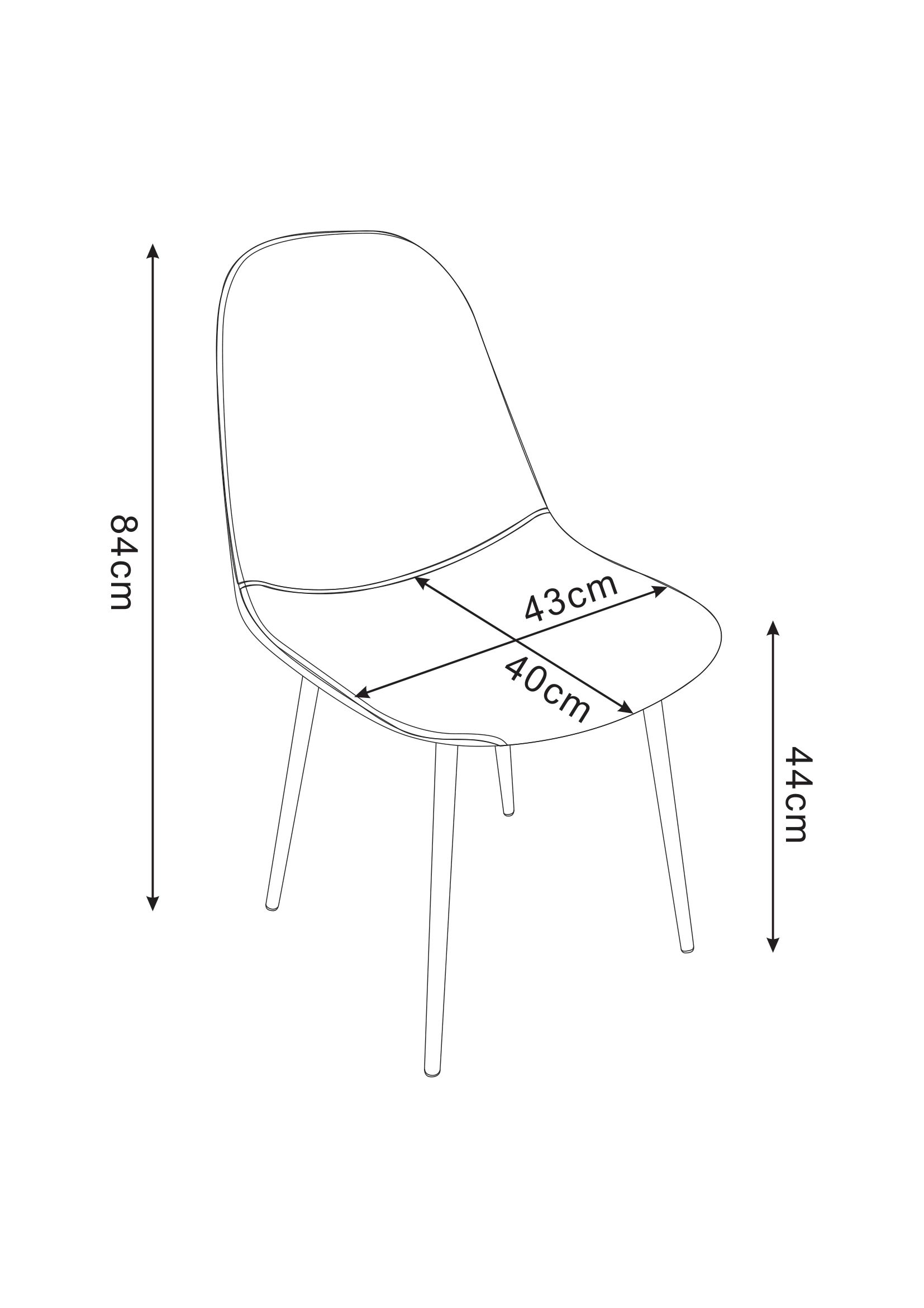 Lot de 4 chaises SCANDINAVE en velours laine bouclée pieds Gold
